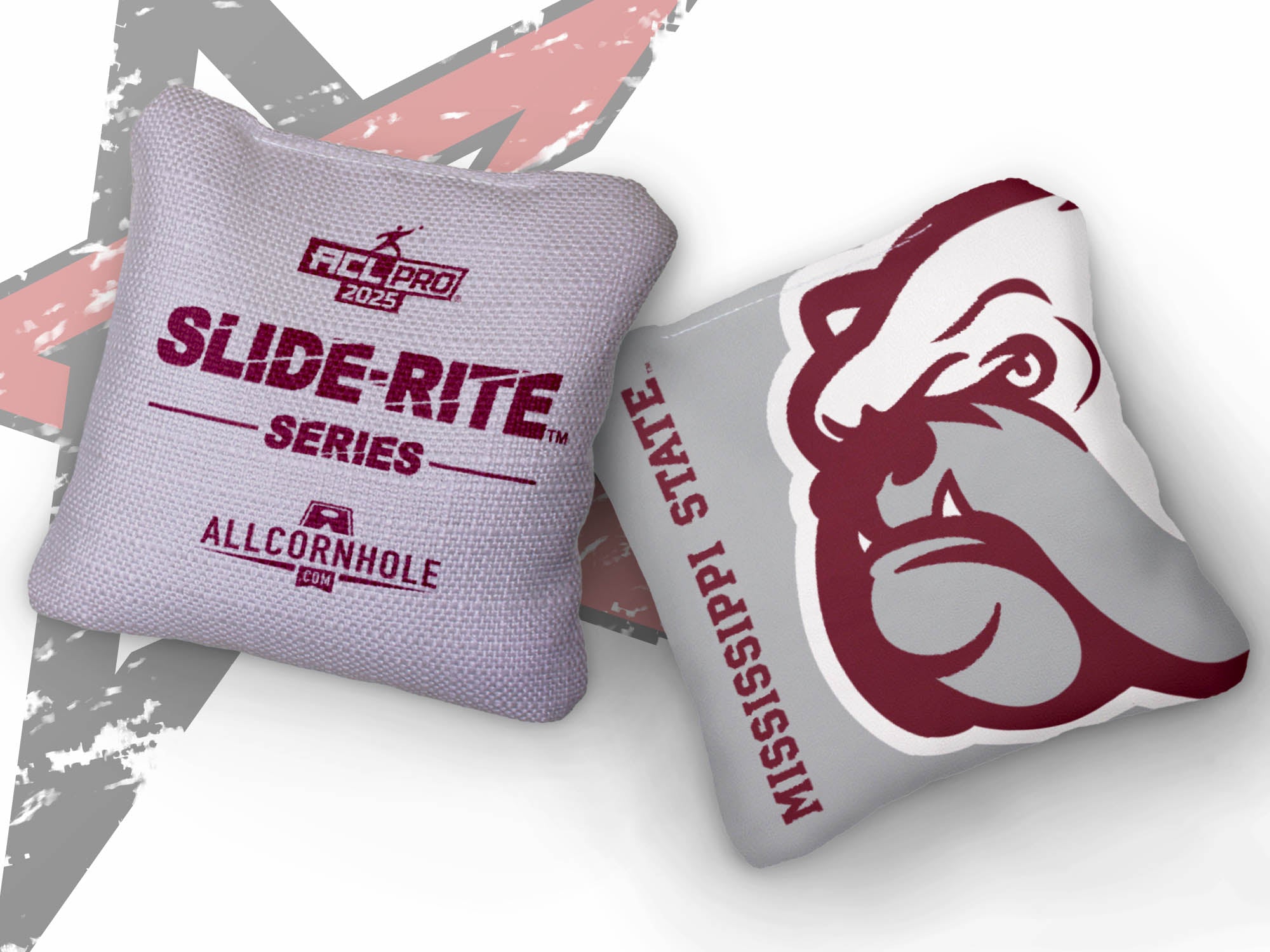 Officially Licensed Collegiate Cornhole Bags - AllCornhole Slide Rite - Set of 4 - Mississippi State University