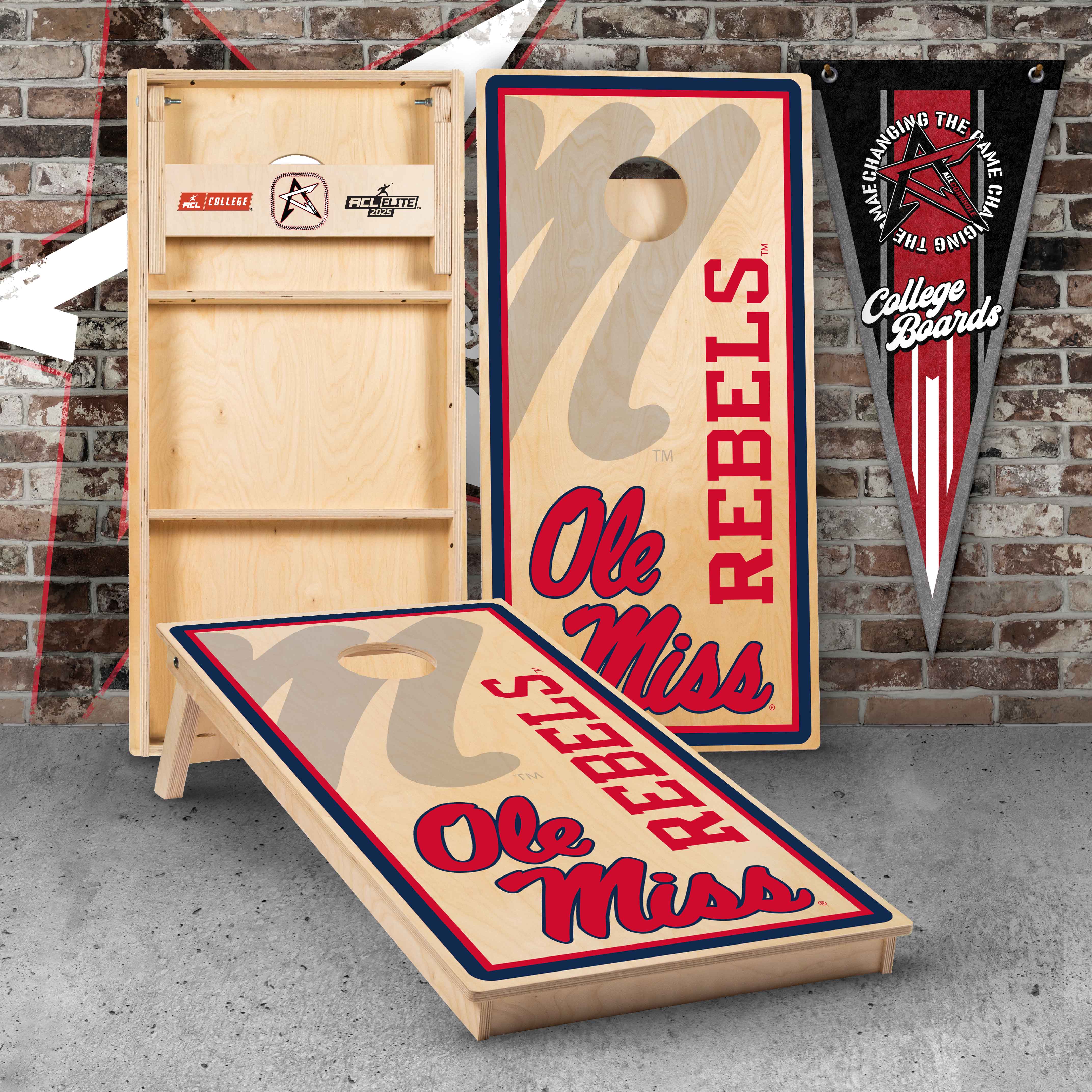 Officially Licensed Collegiate Cornhole Boards - University of Mississippi