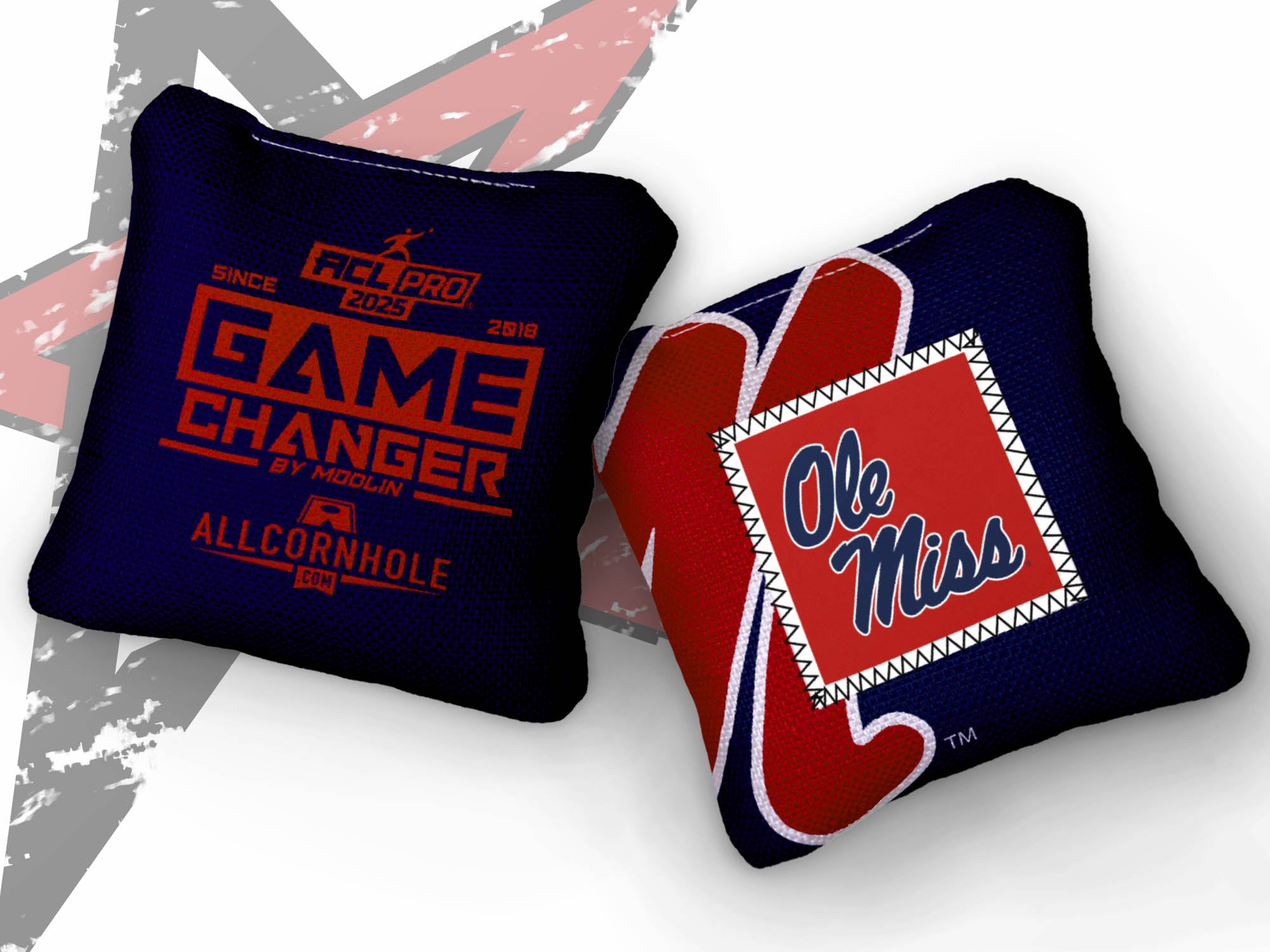 Officially Licensed Collegiate Cornhole Bags - AllCornhole Game Changers - Set of 4 - University of Mississippi