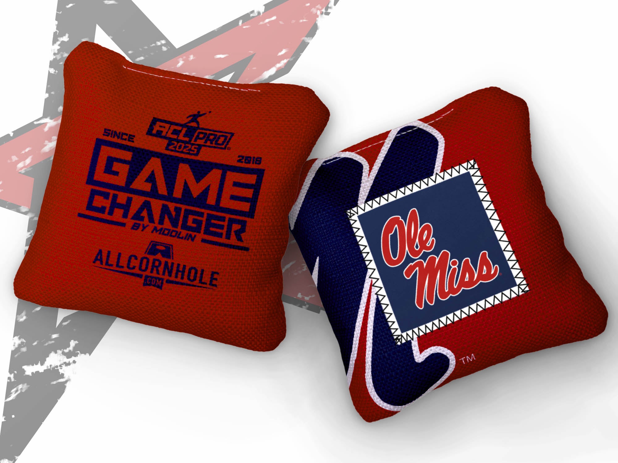 Officially Licensed Collegiate Cornhole Bags - AllCornhole Game Changers - Set of 4 - University of Mississippi