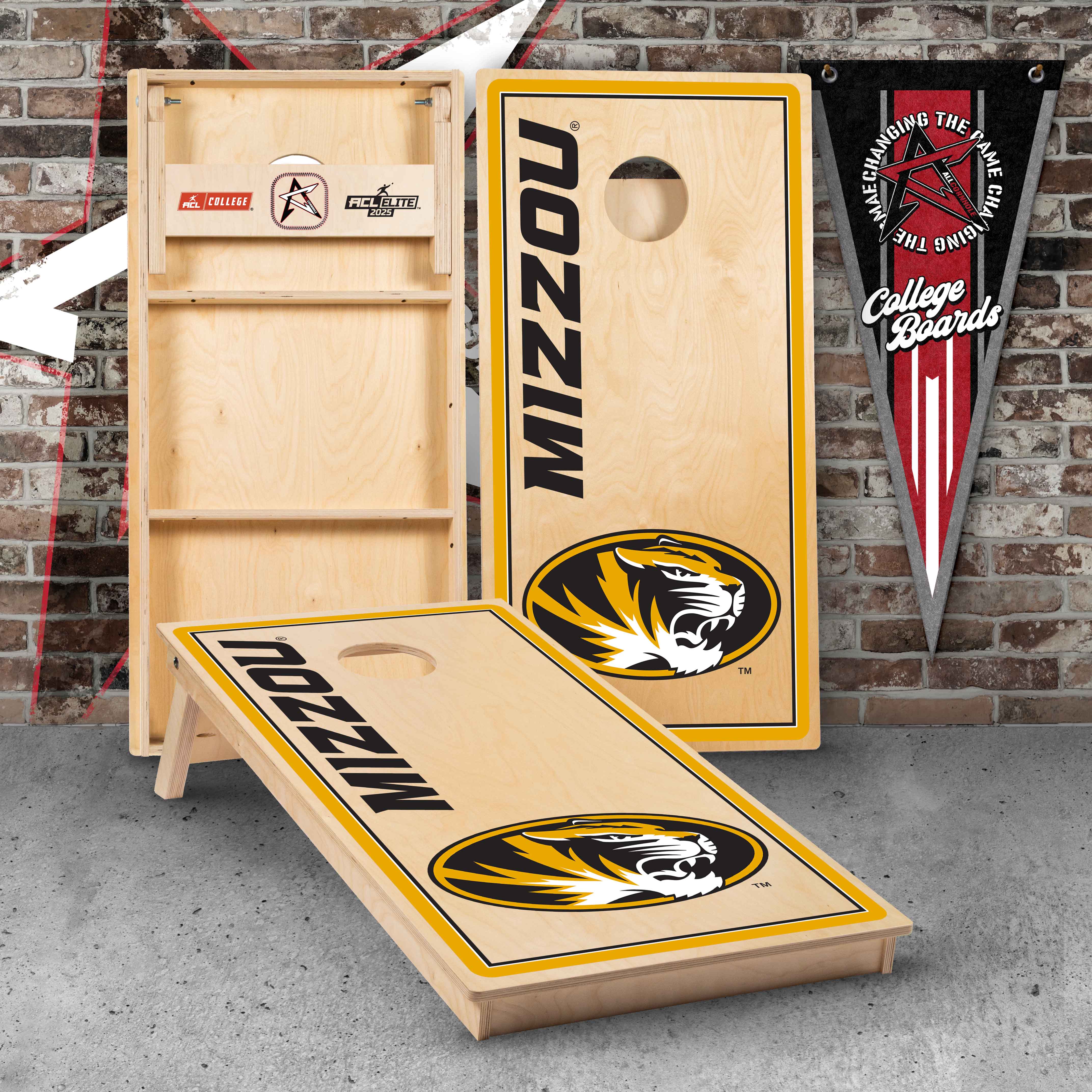 Officially Licensed Collegiate Cornhole Boards - University of Missouri