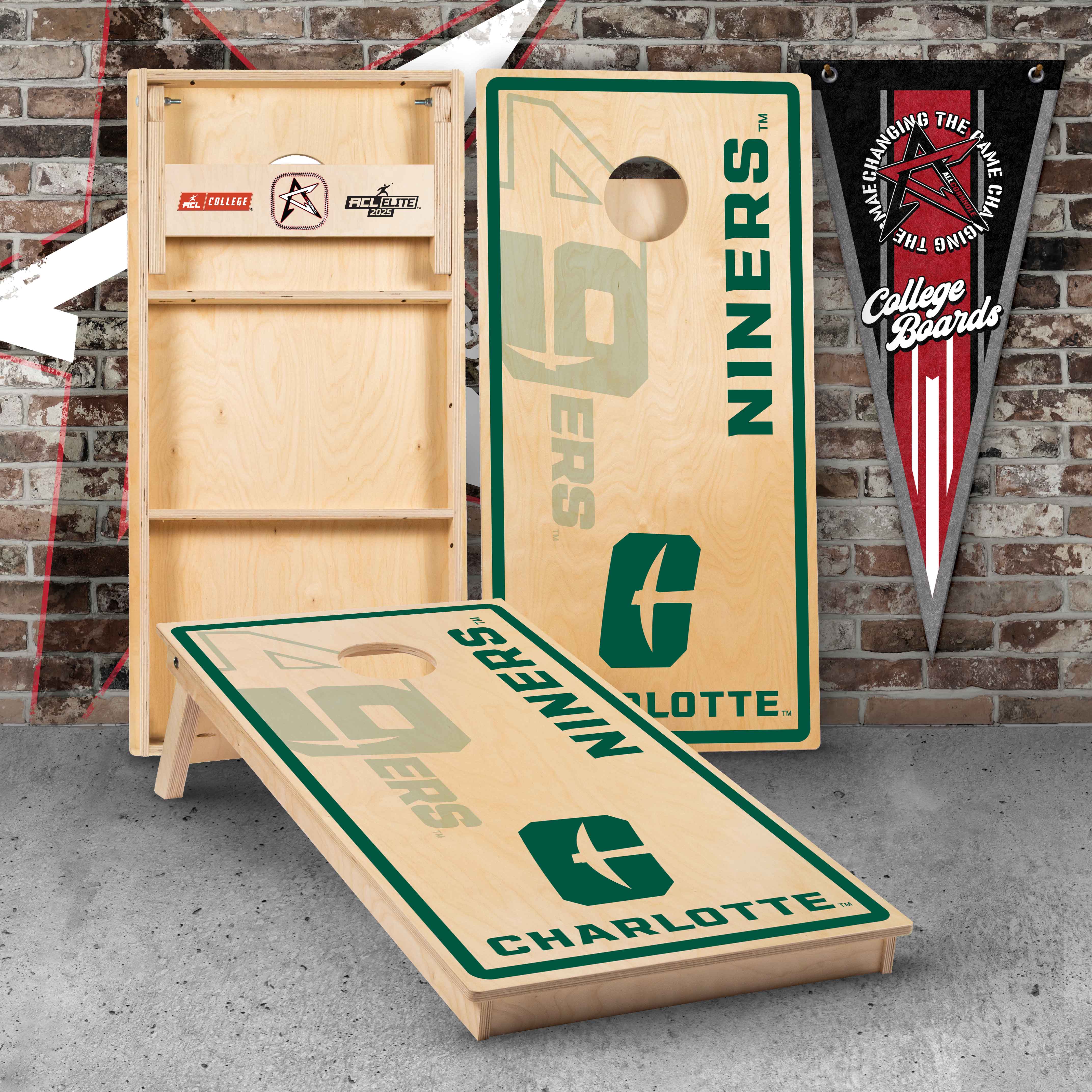 Officially Licensed Collegiate Cornhole Boards - University of North Carolina at Charlotte