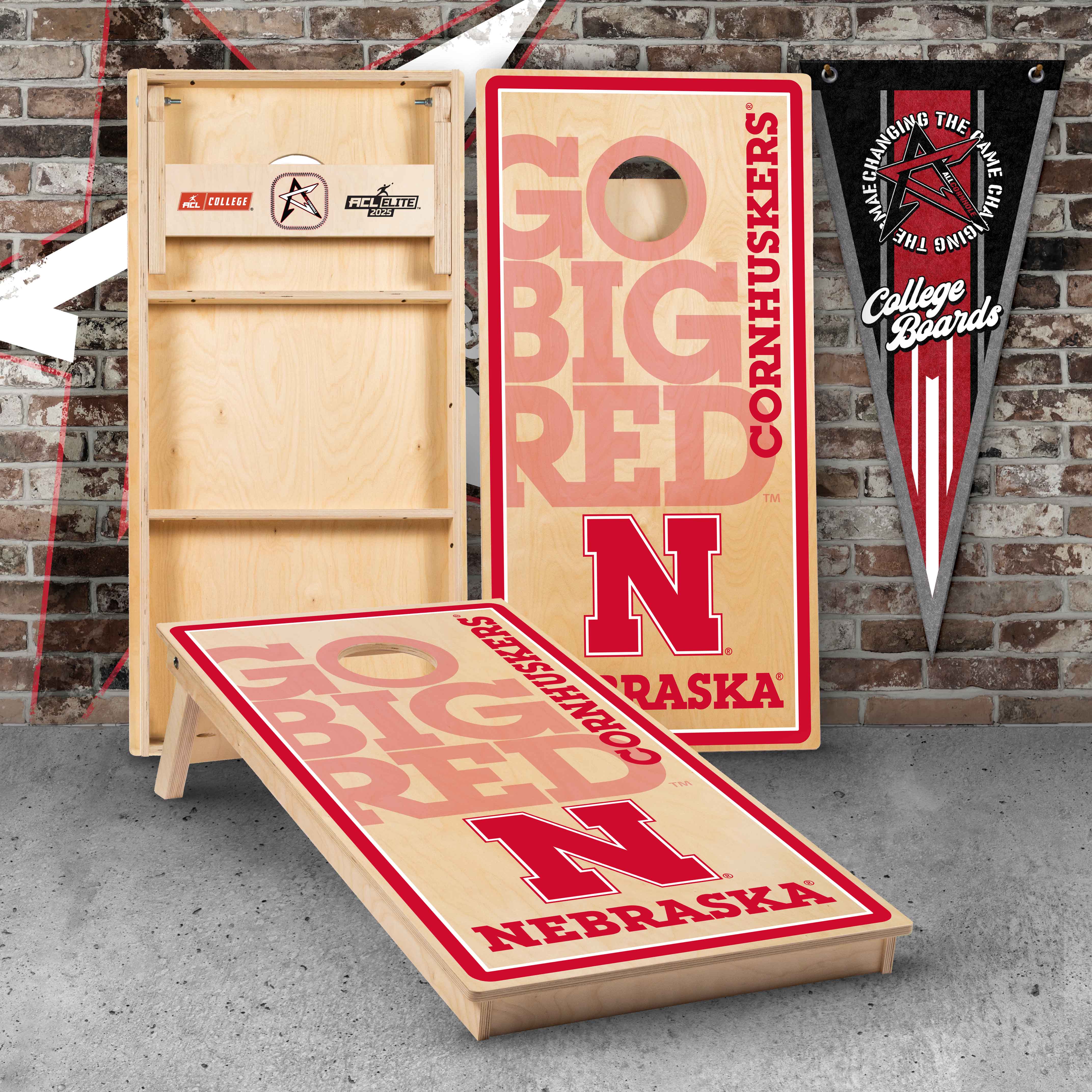 Officially Licensed Collegiate Cornhole Boards - University of Nebraska