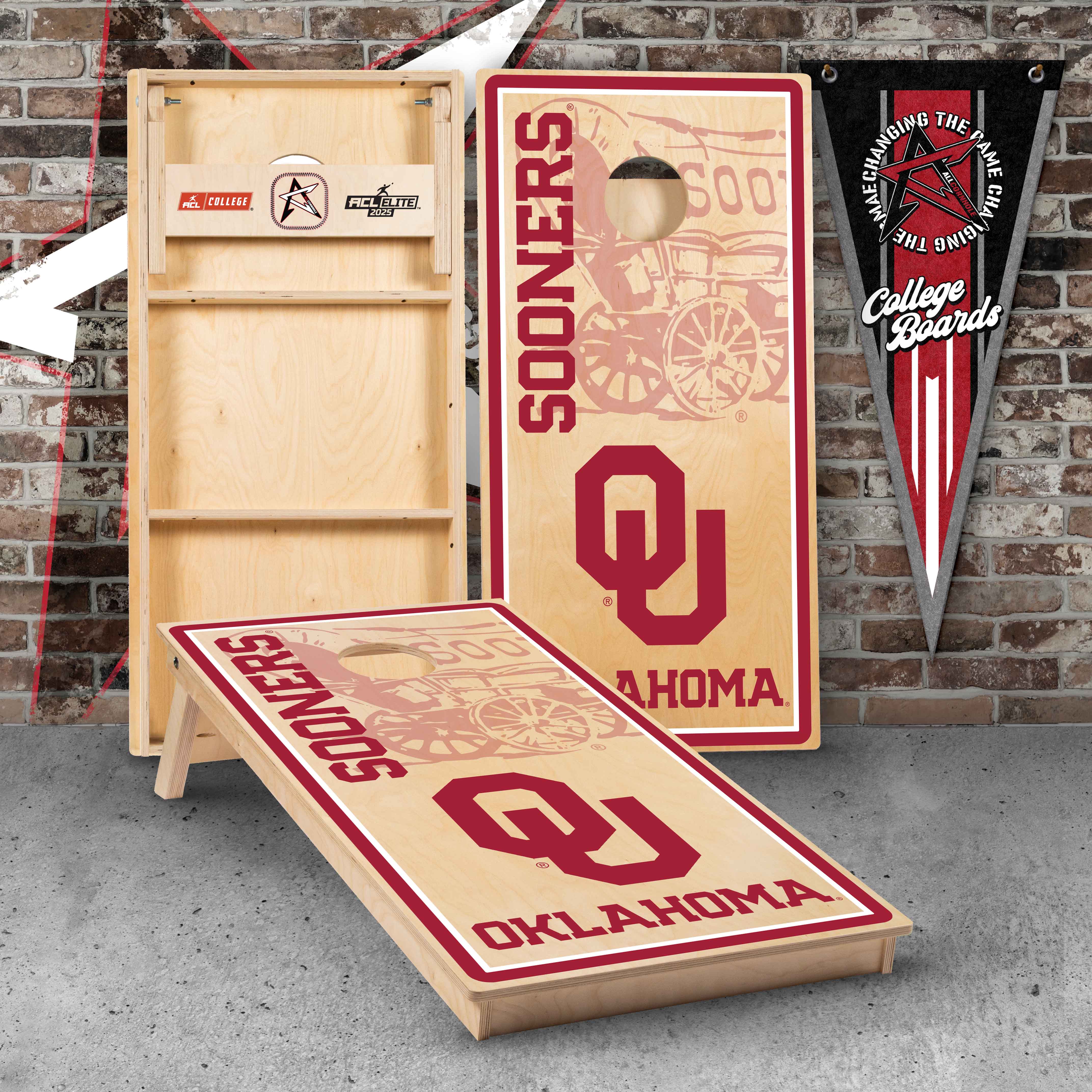 Officially Licensed Collegiate Cornhole Boards - University of Oklahoma