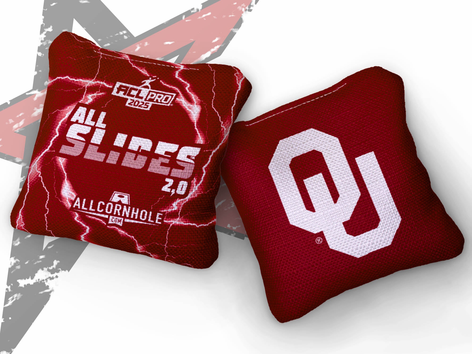 Officially Licensed Collegiate Cornhole Bags - AllCornhole All-Slide 2.0 - Set of 4 - University of Oklahoma