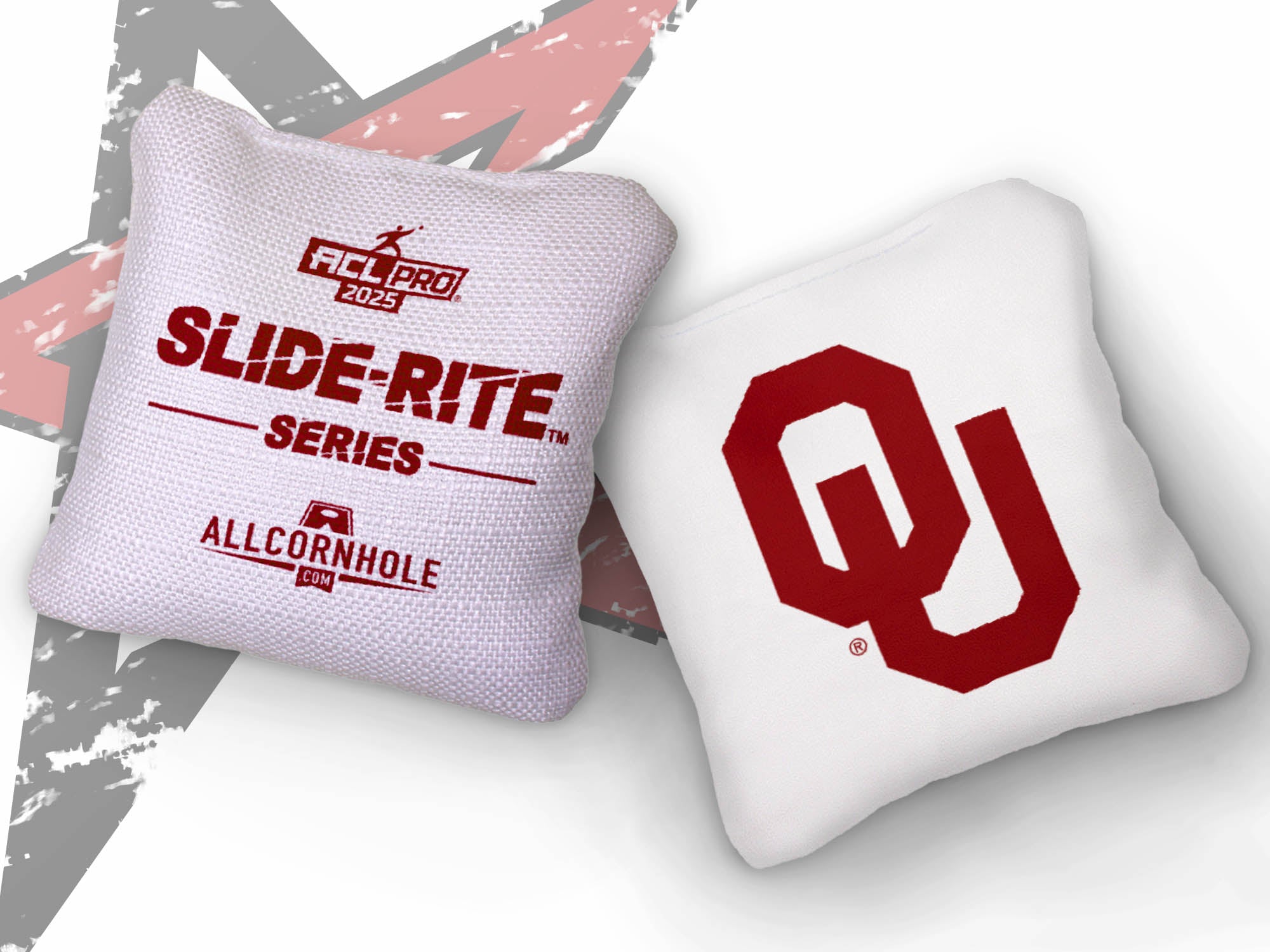 Officially Licensed Collegiate Cornhole Bags - AllCornhole Slide Rite - Set of 4 - University of Oklahoma