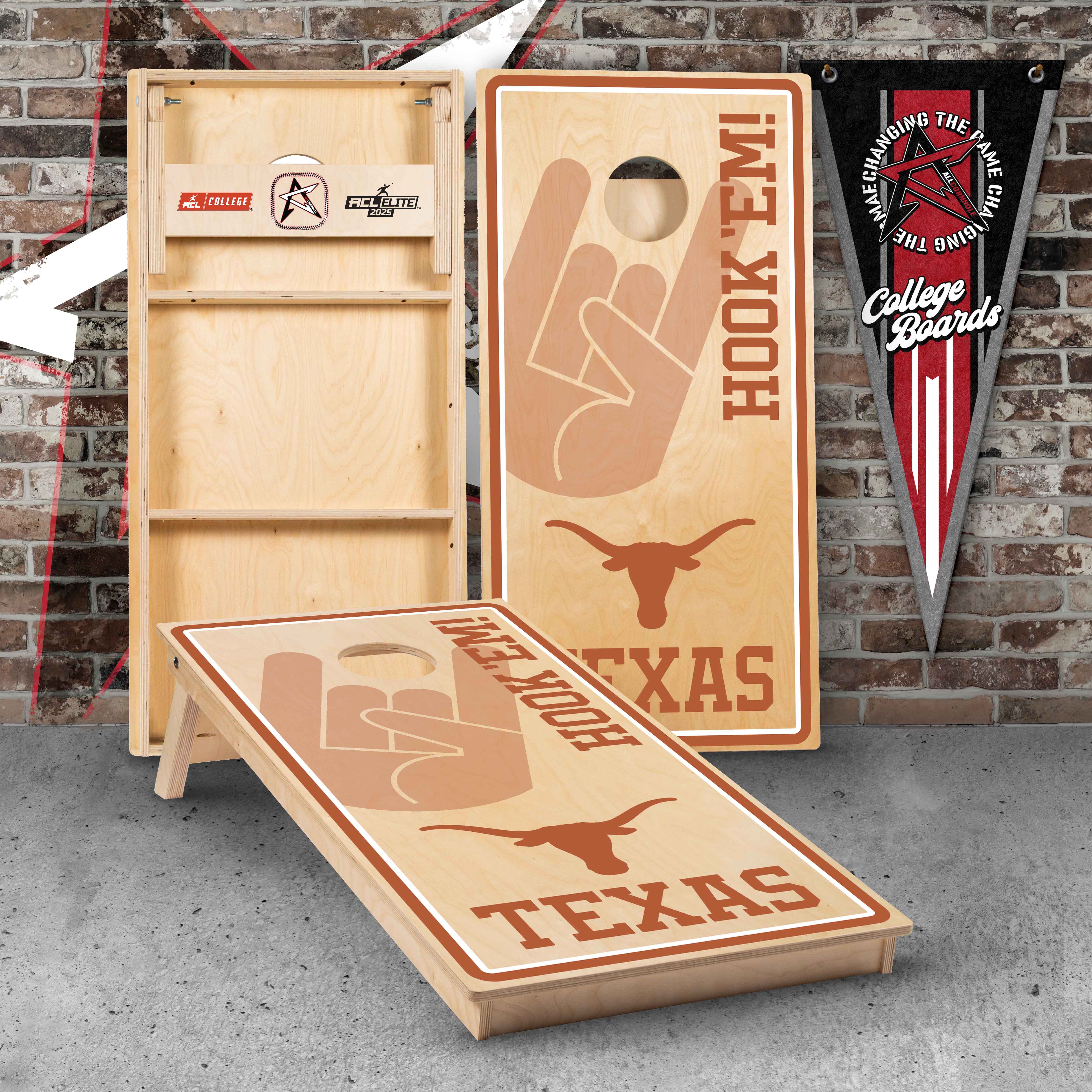 Officially Licensed Collegiate Cornhole Boards - University of Texas