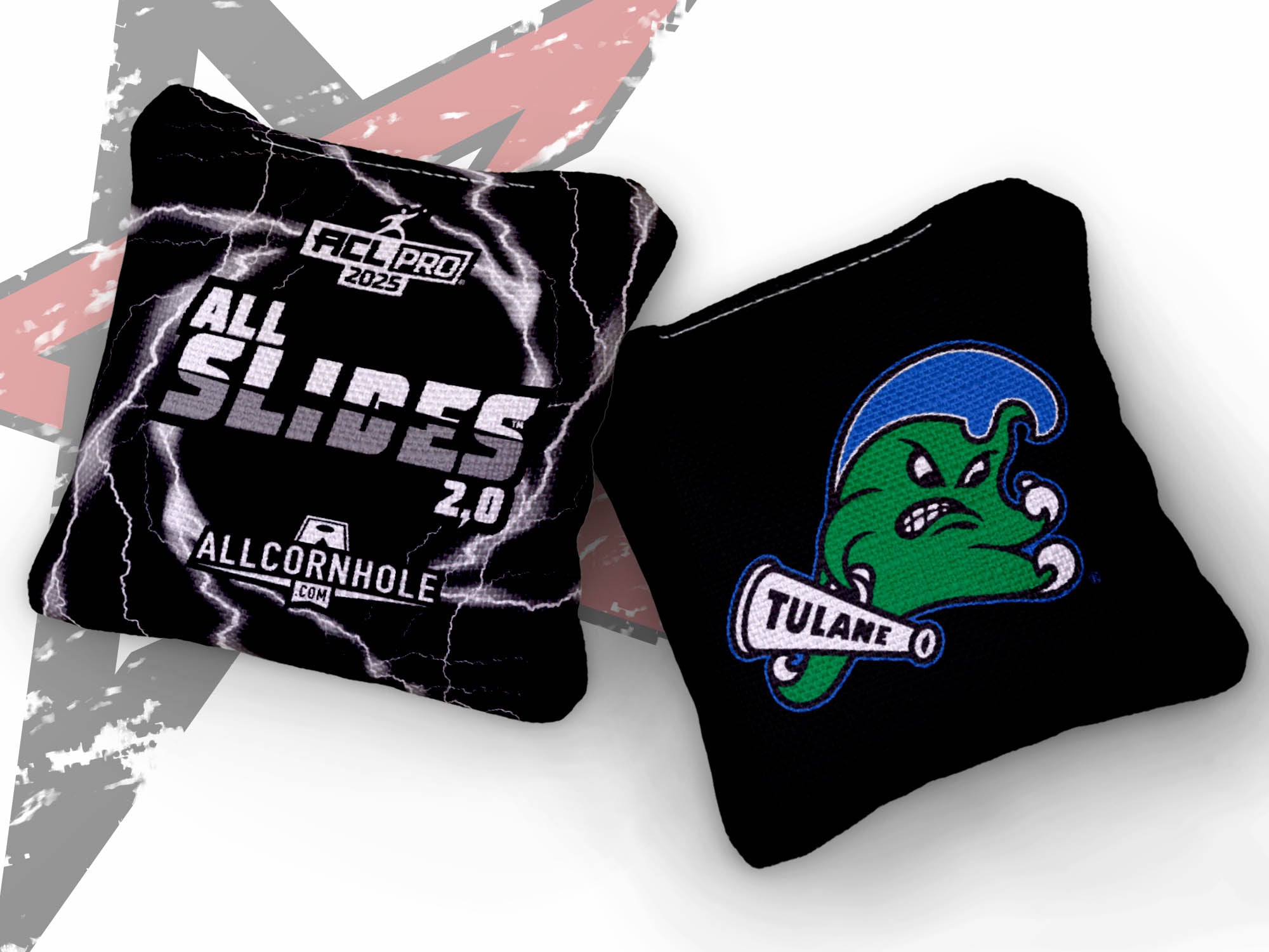 Officially Licensed Collegiate Cornhole Bags - AllCornhole All-Slide 2.0 - Set of 4 - Tulane University