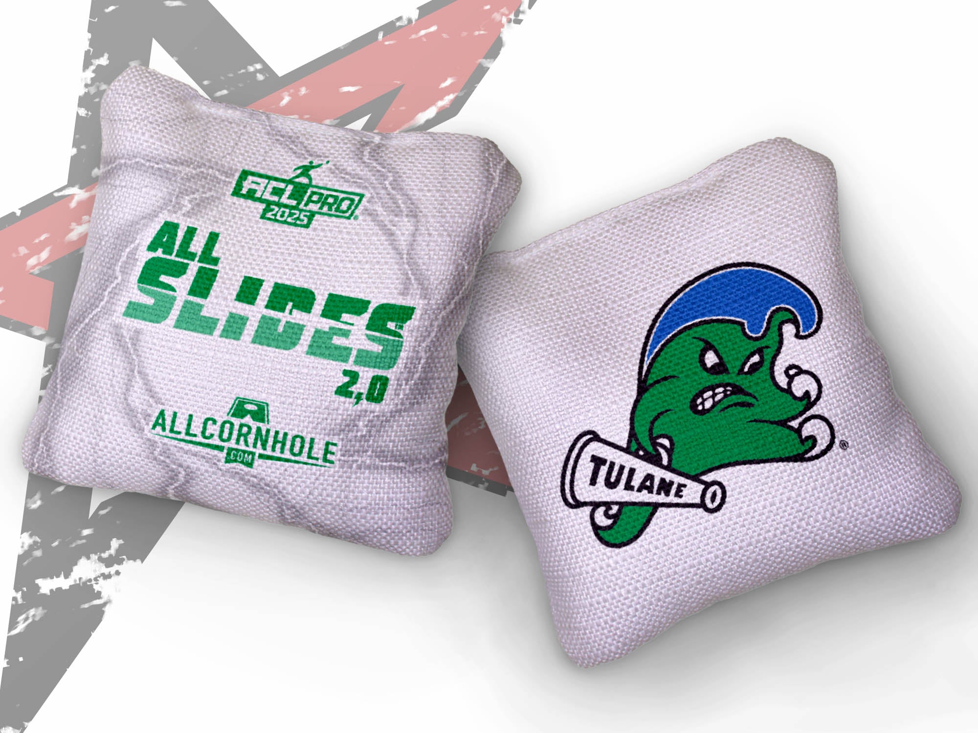 Officially Licensed Collegiate Cornhole Bags - AllCornhole All-Slide 2.0 - Set of 4 - Tulane University