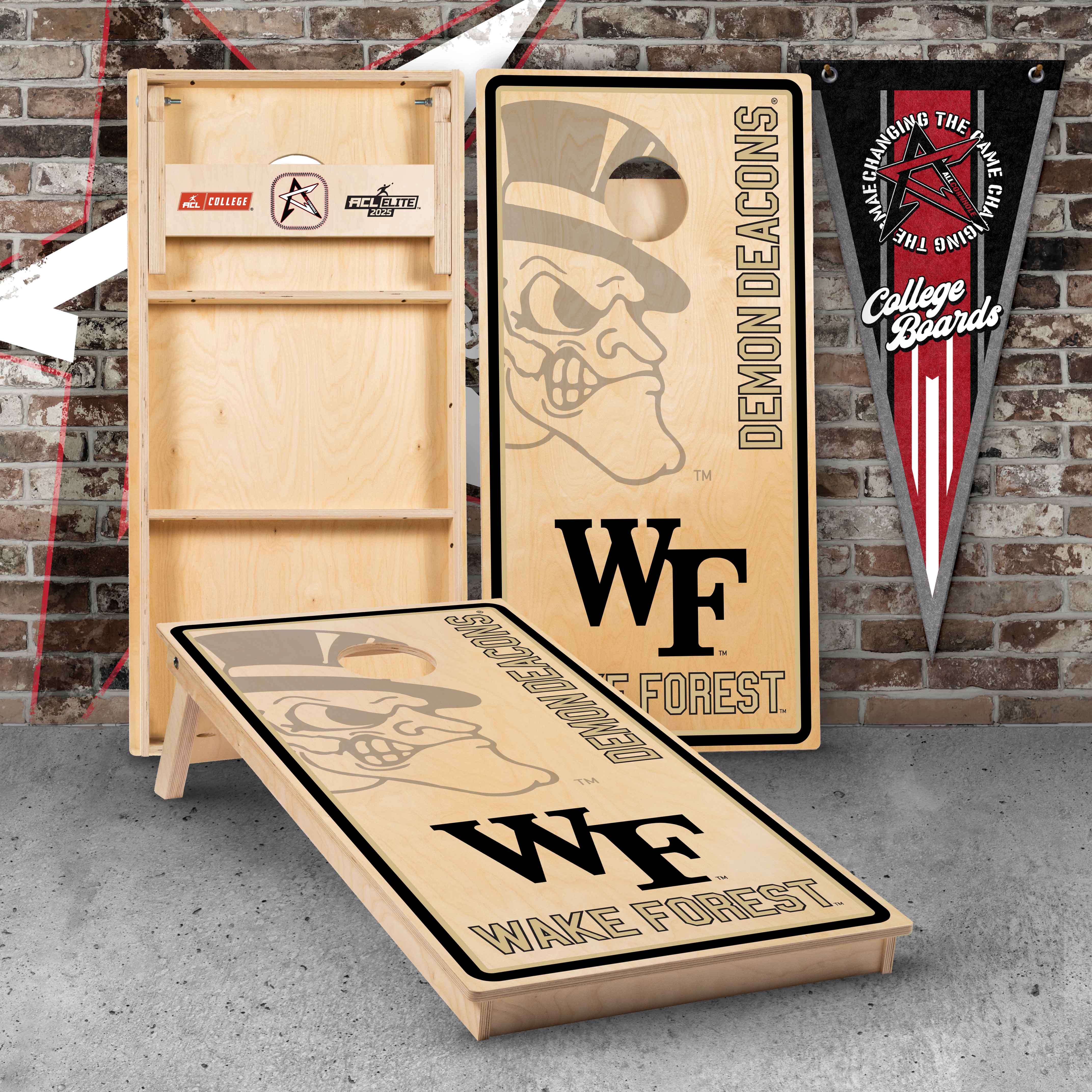 Officially Licensed Collegiate Cornhole Boards - Wake Forest University