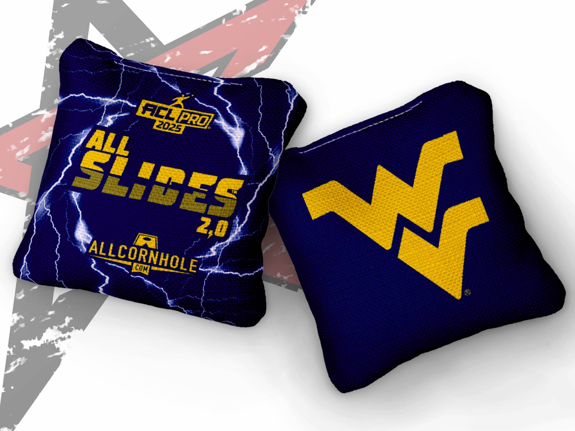 Officially Licensed Collegiate Cornhole Bags - AllCornhole All-Slide 2.0 - Set of 4 - West Virginia University