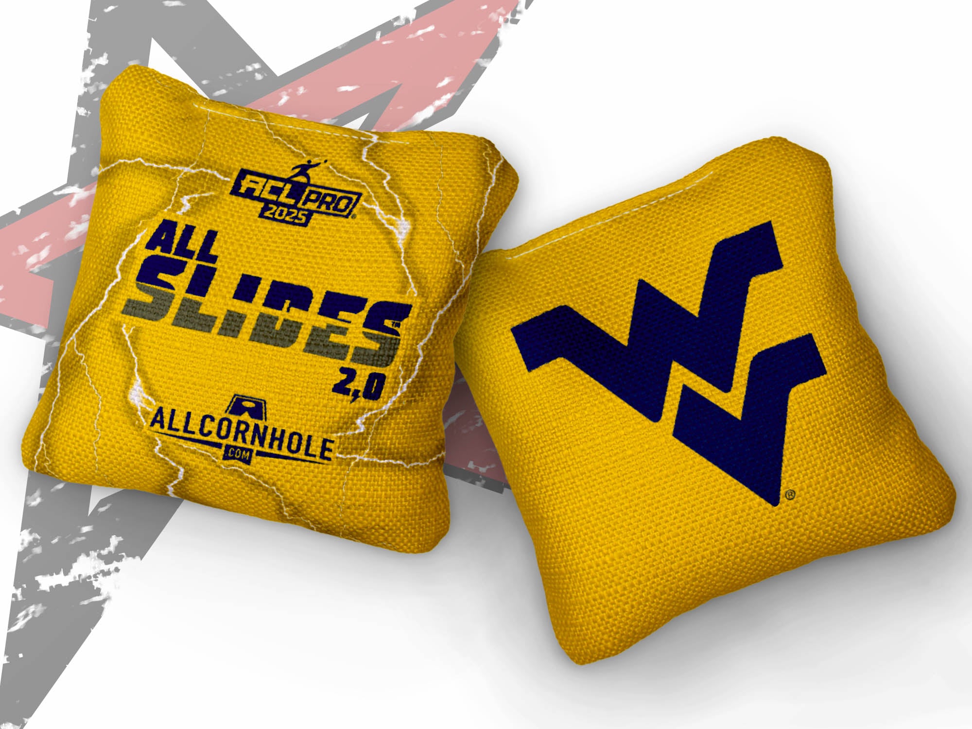 Officially Licensed Collegiate Cornhole Bags - AllCornhole All-Slide 2.0 - Set of 4 - West Virginia University