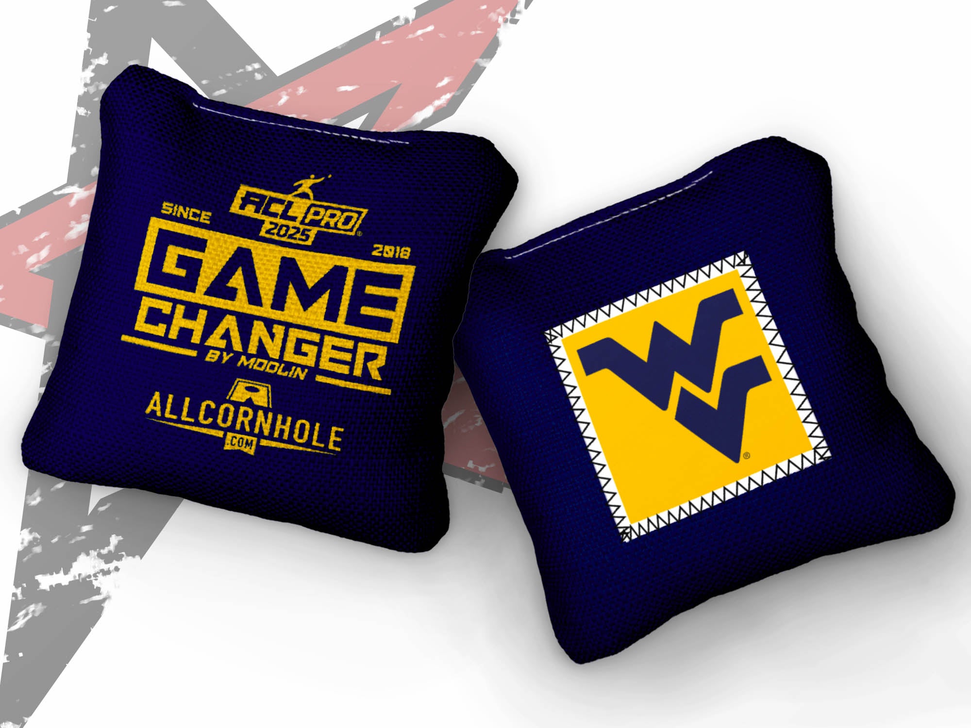 Officially Licensed Collegiate Cornhole Bags - AllCornhole Game Changers - Set of 4 - West Virginia University