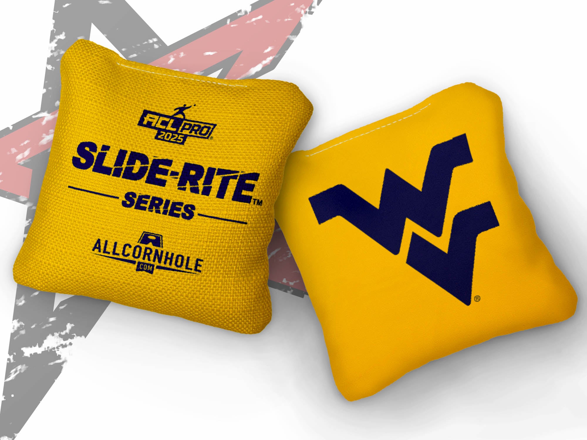 Officially Licensed Collegiate Cornhole Bags - AllCornhole Slide Rite - Set of 4 - West Virginia University