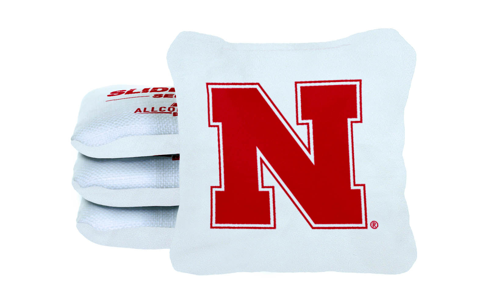 Officially Licensed Collegiate Cornhole Bags - AllCornhole Slide Rite - Set of 4 - University of Nebraska