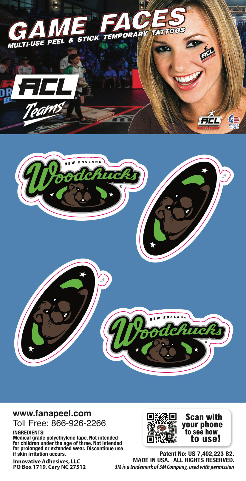 New England Woodchucks - Game Face 4 Pack