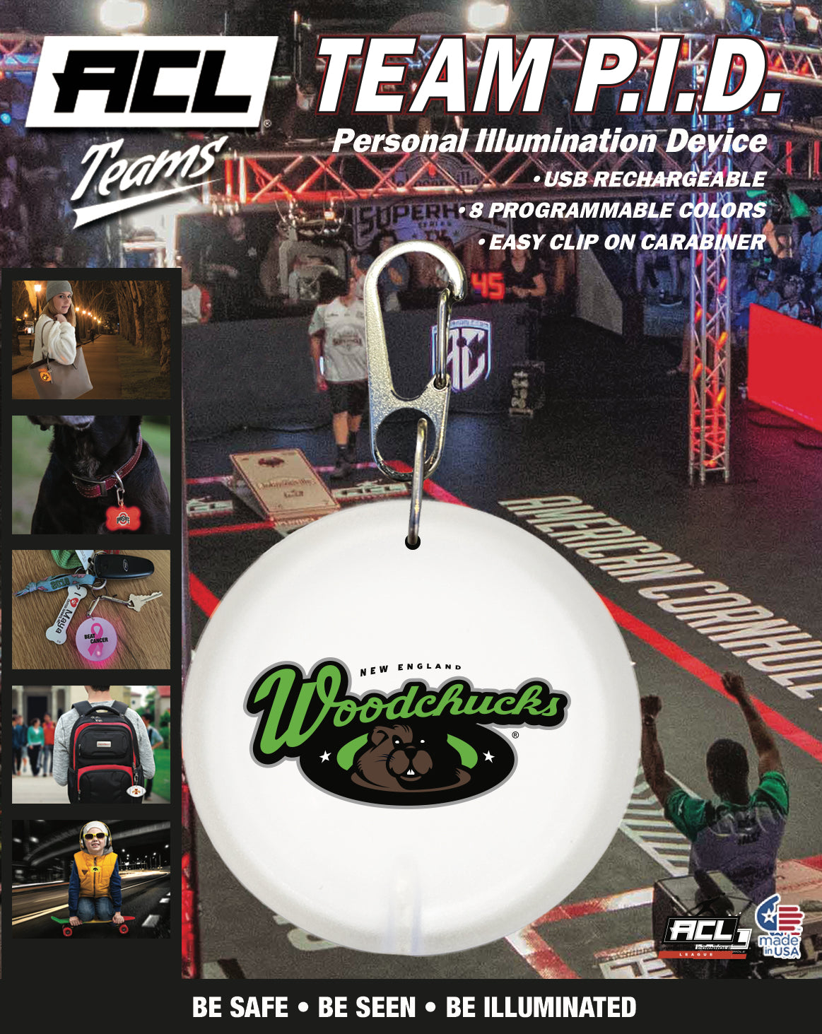 New England Woodchucks - Personal Illumination Device Round Shape (PID)