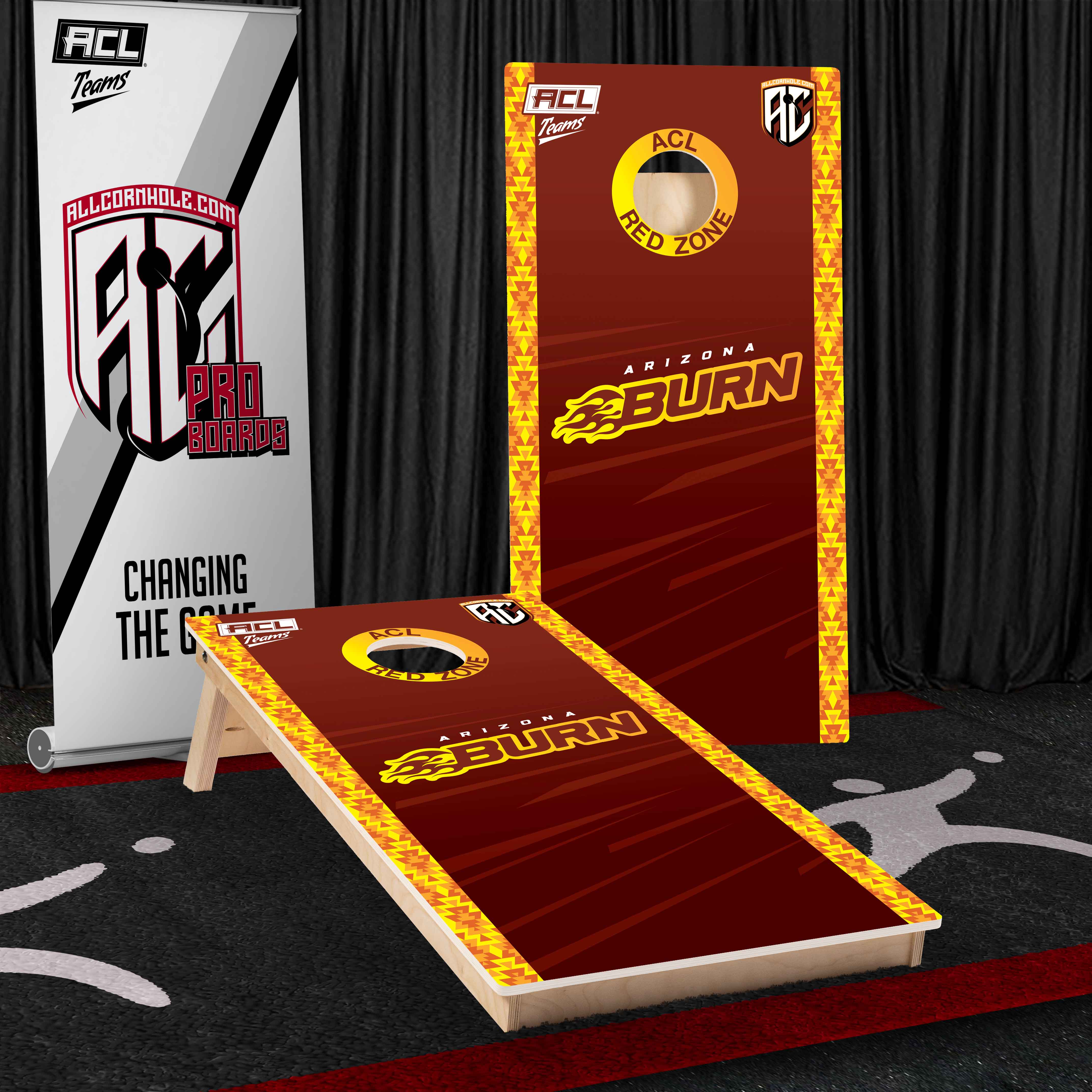ACL Teams Pro Cornhole Board - Arizona Burn