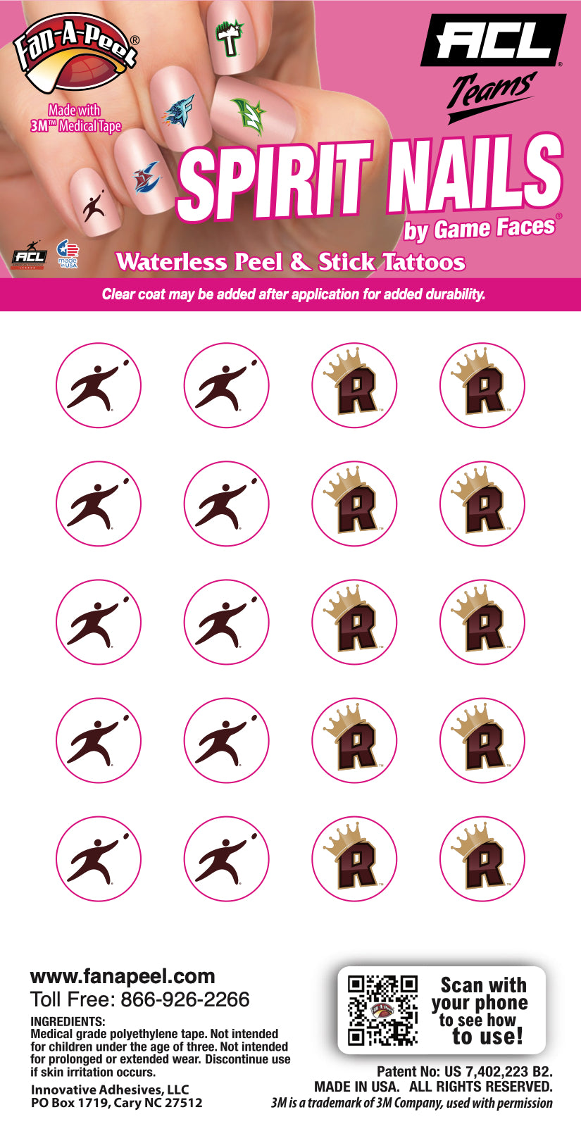 Pennsylvania Ringers - Waterless Peel & Stick Fingernail Tattoos - 20 Pack