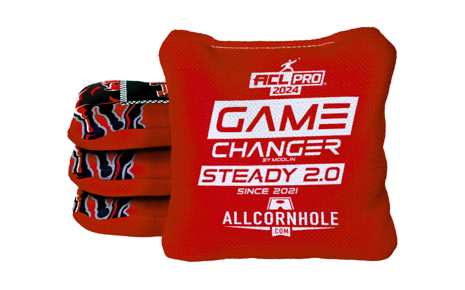 Officially Licensed Collegiate Cornhole Bags - AllCornhole Game Changers Steady 2.0 - Set of 4 - Texas Tech University