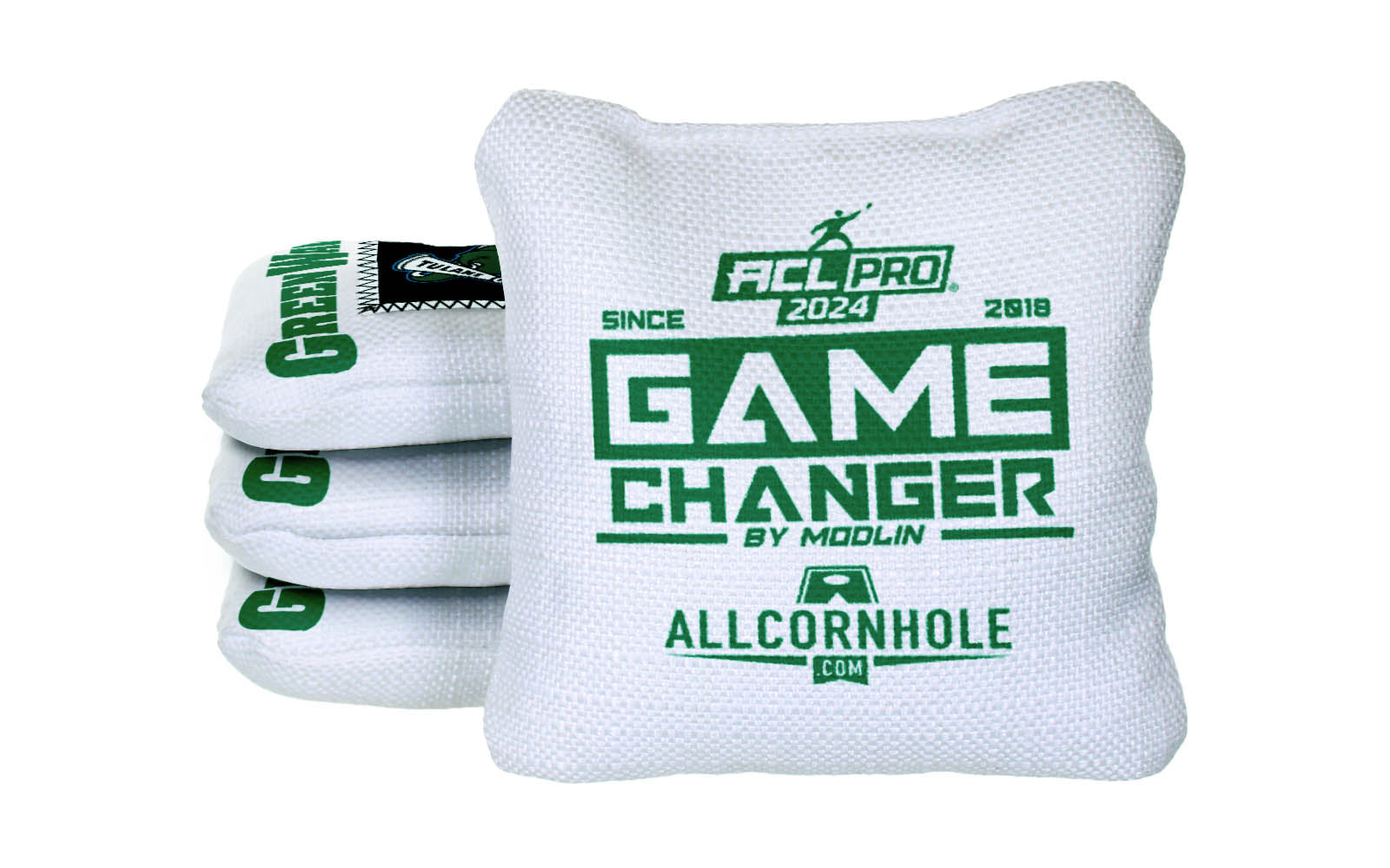Officially Licensed Collegiate Cornhole Bags - AllCornhole Game Changers - Set of 4 - Tulane University