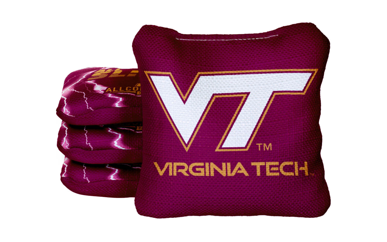 Officially Licensed Collegiate Cornhole Bags - AllCornhole All-Slide 2.0 - Set of 4 - Virginia Tech