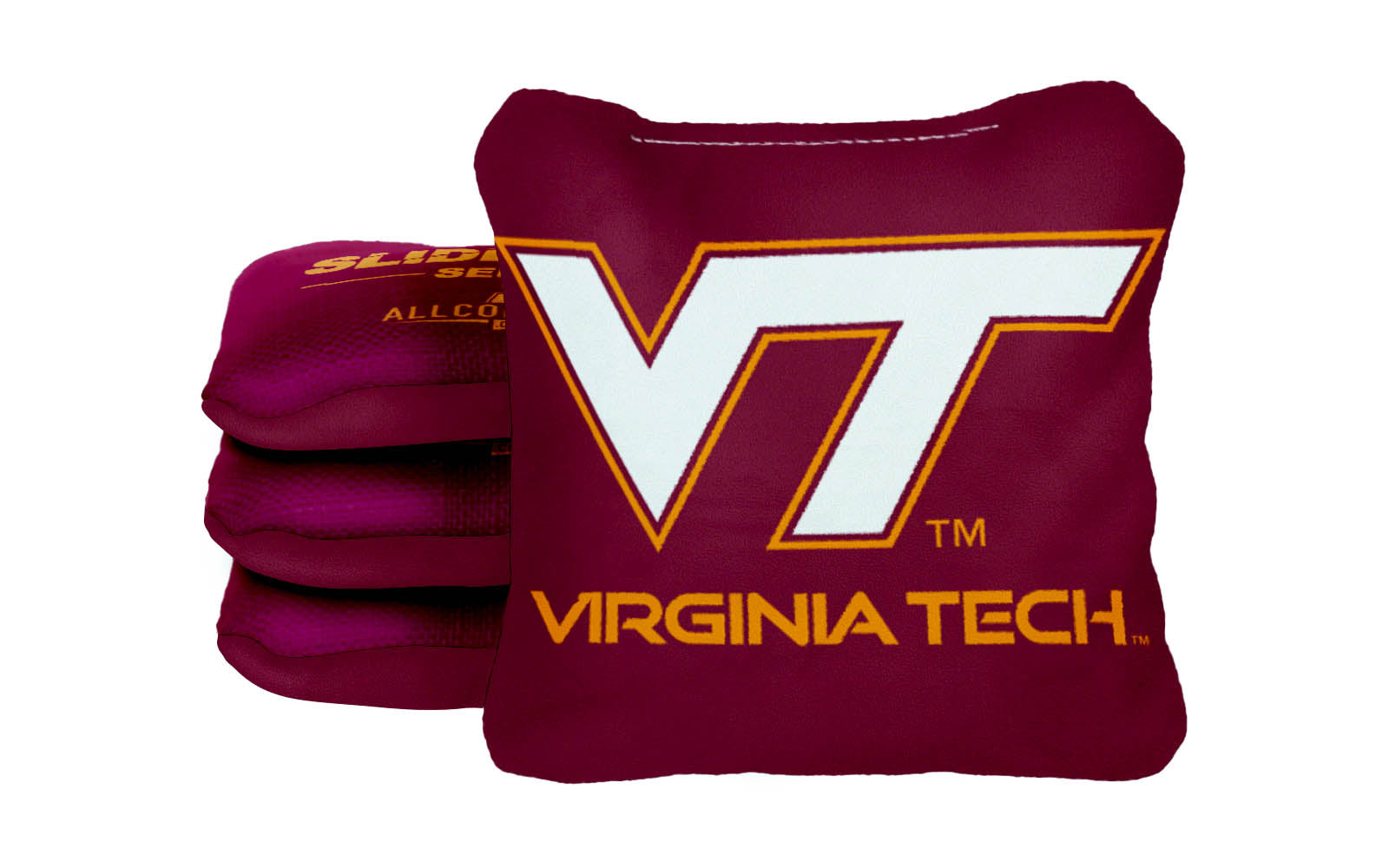 Officially Licensed Collegiate Cornhole Bags - AllCornhole Slide Rite - Set of 4 - Virginia Tech