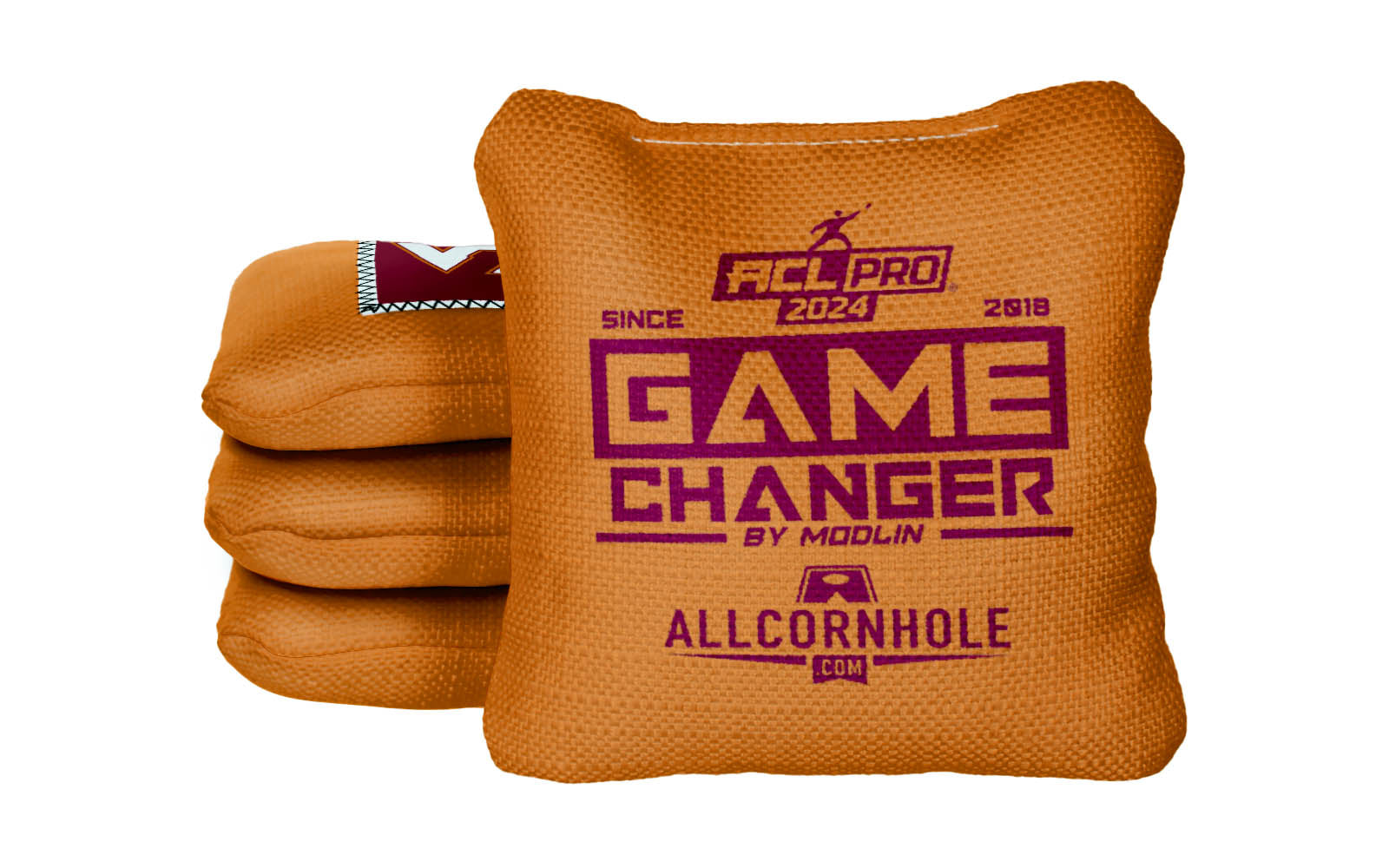Officially Licensed Collegiate Cornhole Bags - AllCornhole Game Changers - Set of 4 - Virginia Tech
