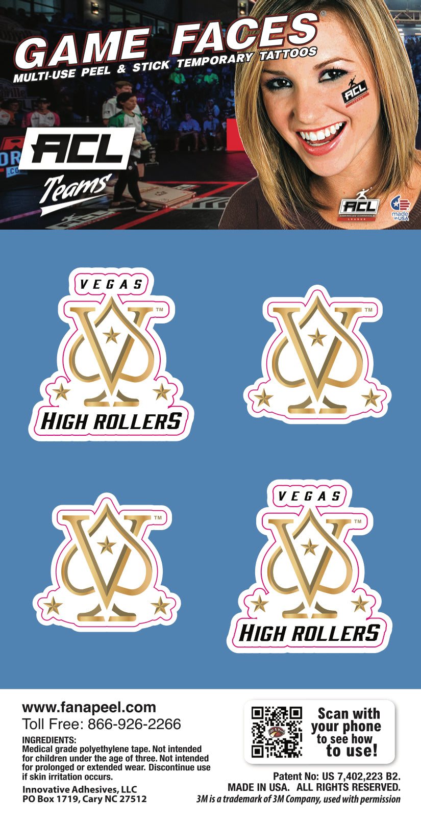 Game Face 4 Pack - Vegas-High-Rollers