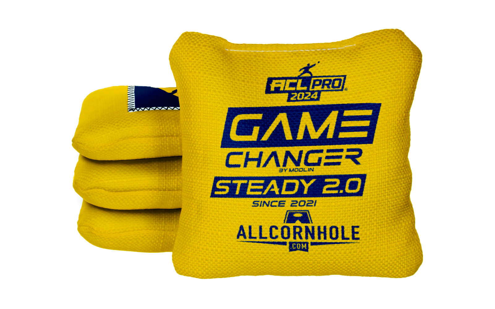 Officially Licensed Collegiate Cornhole Bags - AllCornhole Game Changers Steady 2.0 - Set of 4 - West Virginia University