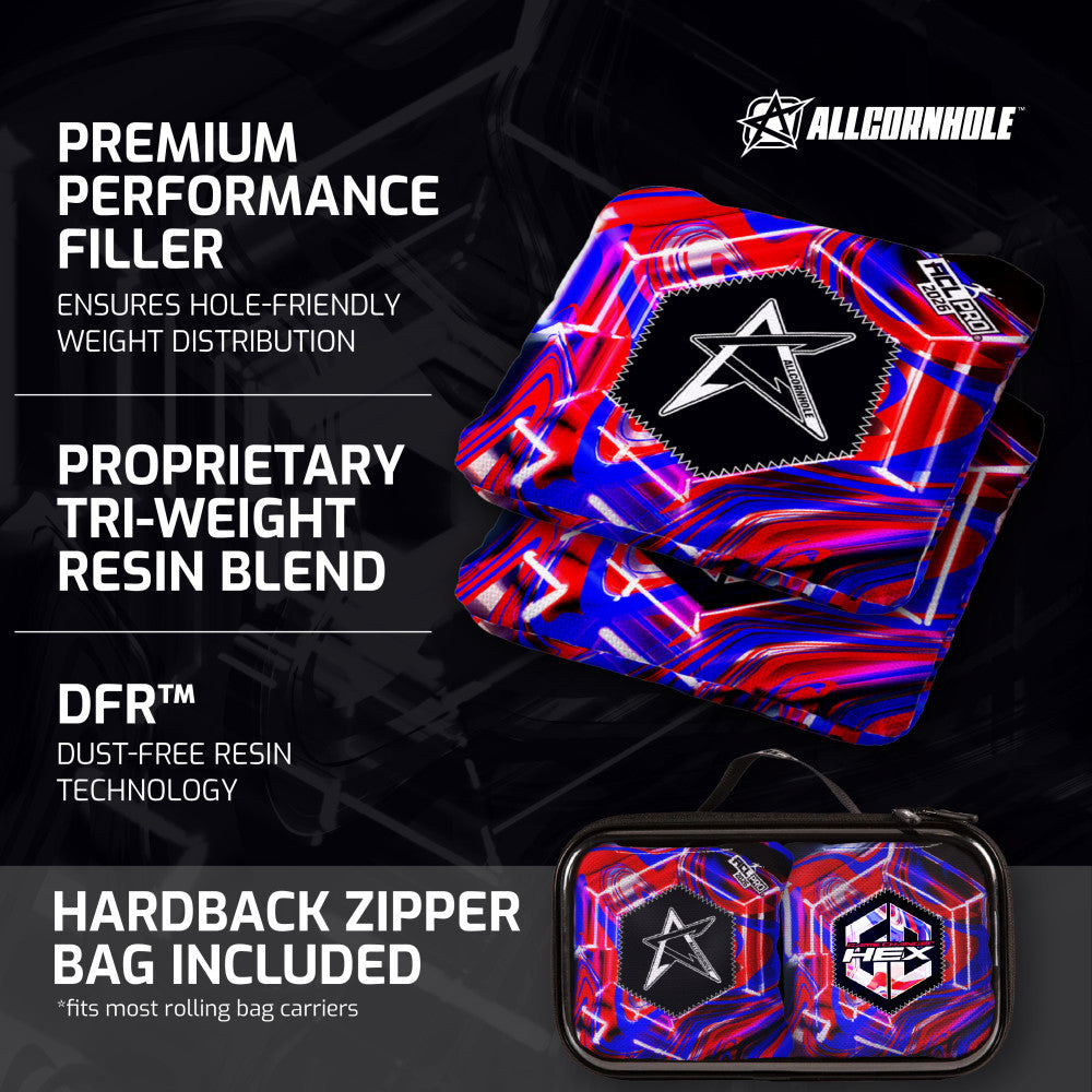 Gamechanger Hex Patriotic ACL Pro Cornhole Bags - Set of 4 Bags