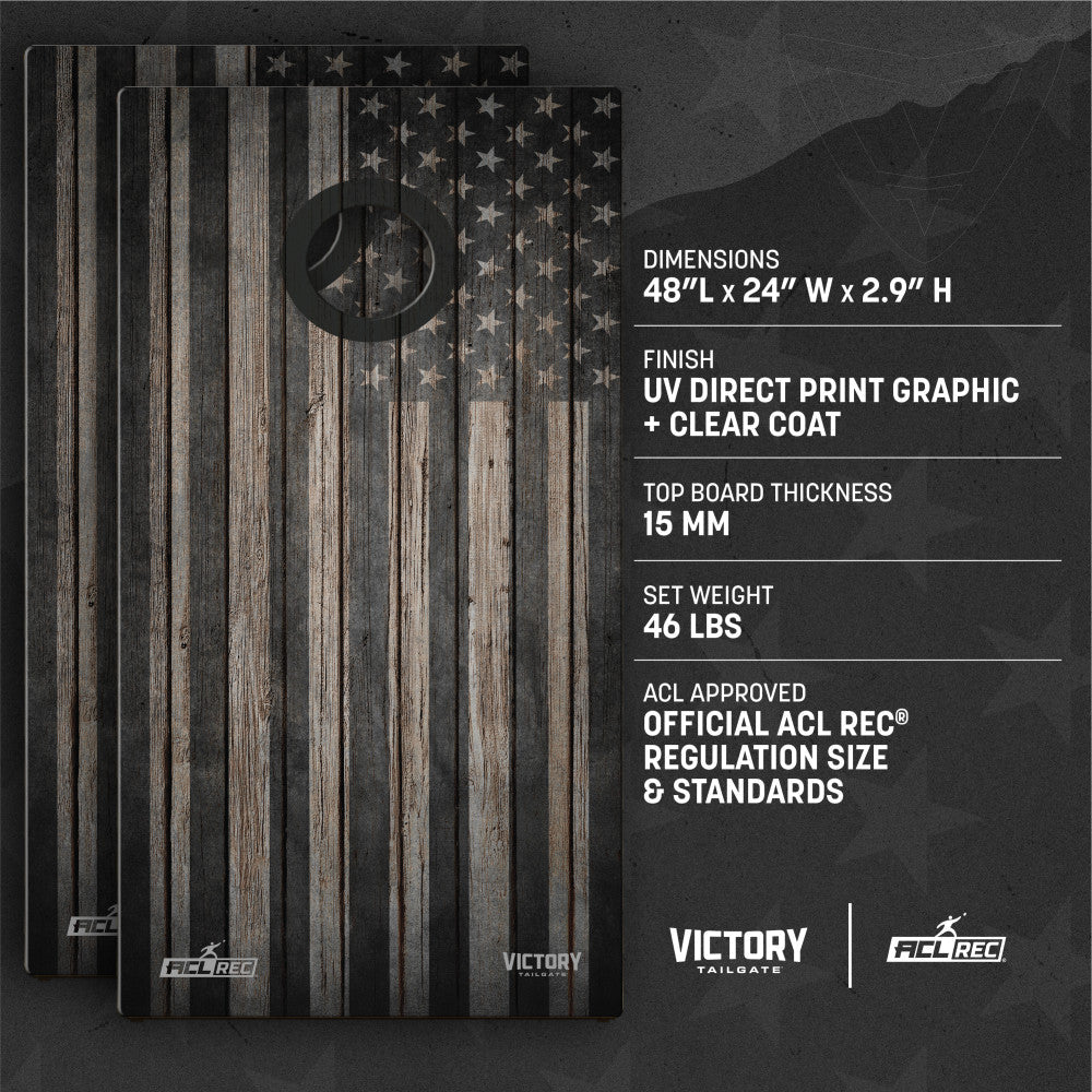 Patriotic 2x4 Tournament | 2x4 Tournament American Flag Carbon Cornhole Set