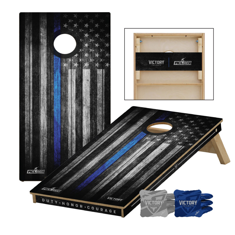 Patriotic 2x4 Tournament | 2x4 Tournament Thin Blue Line Cornhole Set