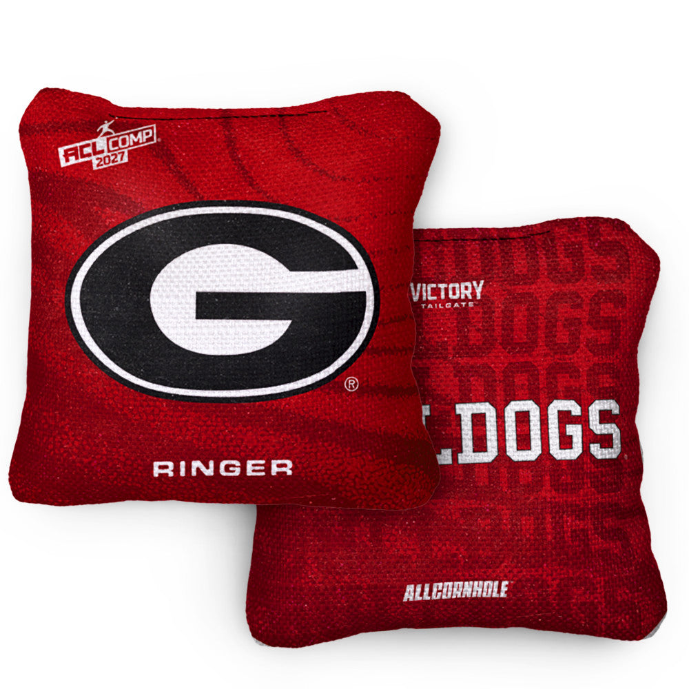 2027 Georgia Bulldogs RINGER Red ACL Comp Cornhole Bags – Set of 4 Bags