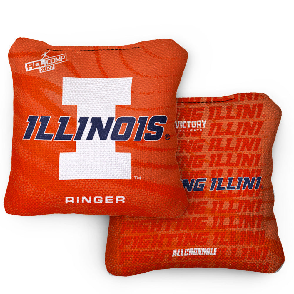2027 Illinois Fighting Illini RINGER Orange ACL Comp Cornhole Bags – Set of 4 Bags