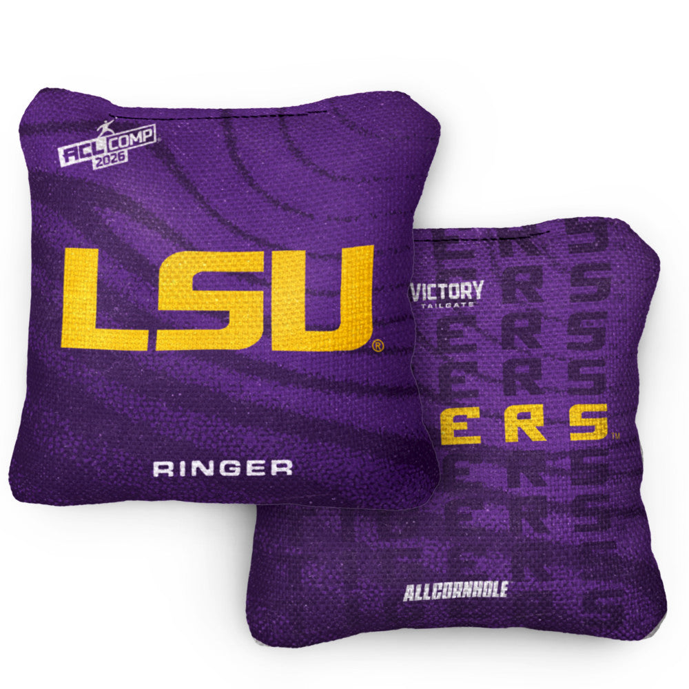 2026 LSU Tigers RINGER™️Purple ACL Comp Cornhole Bags – Set of 4 Bags