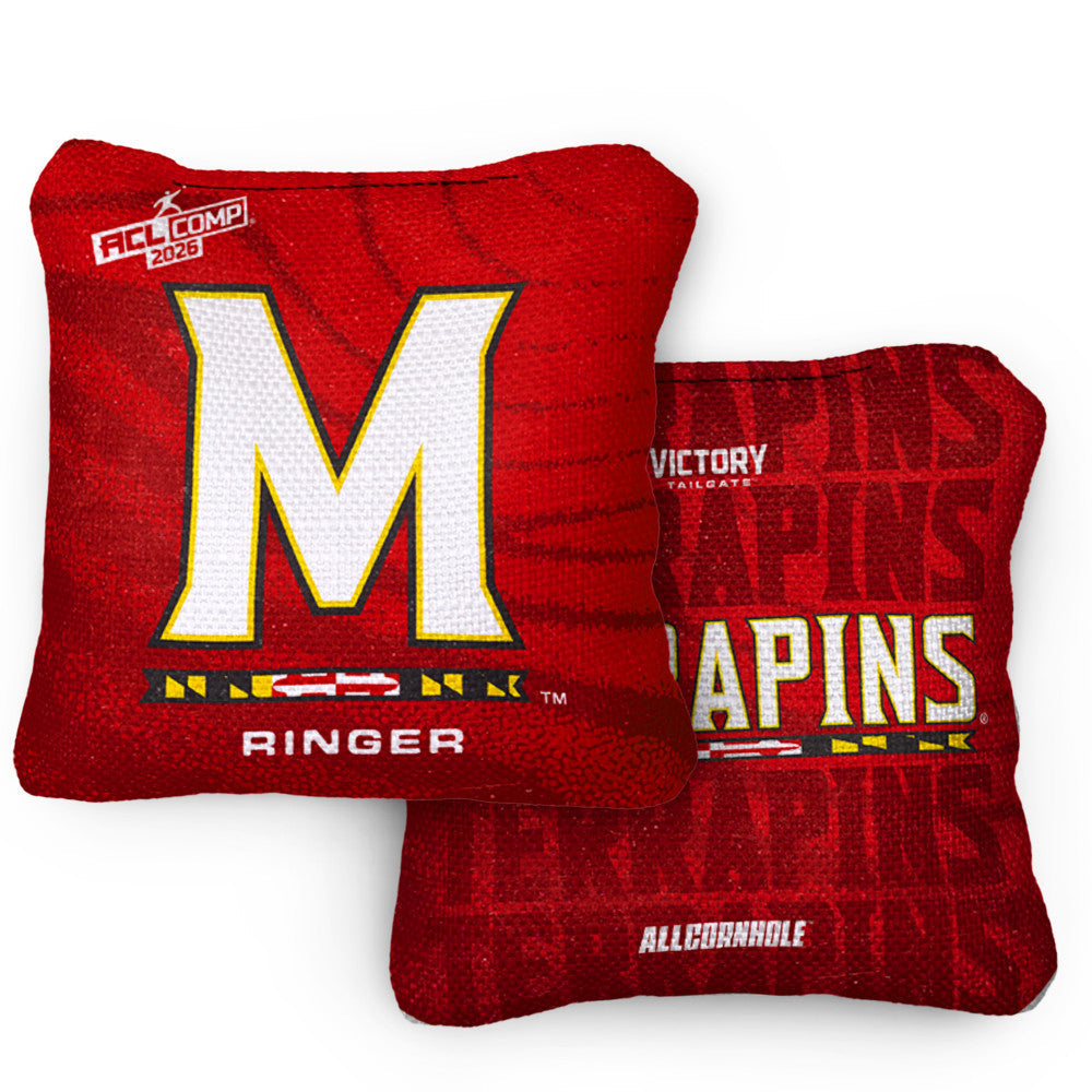 2026 Maryland Terrapins RINGER™️Red ACL Comp Cornhole Bags – Set of 4 Bags