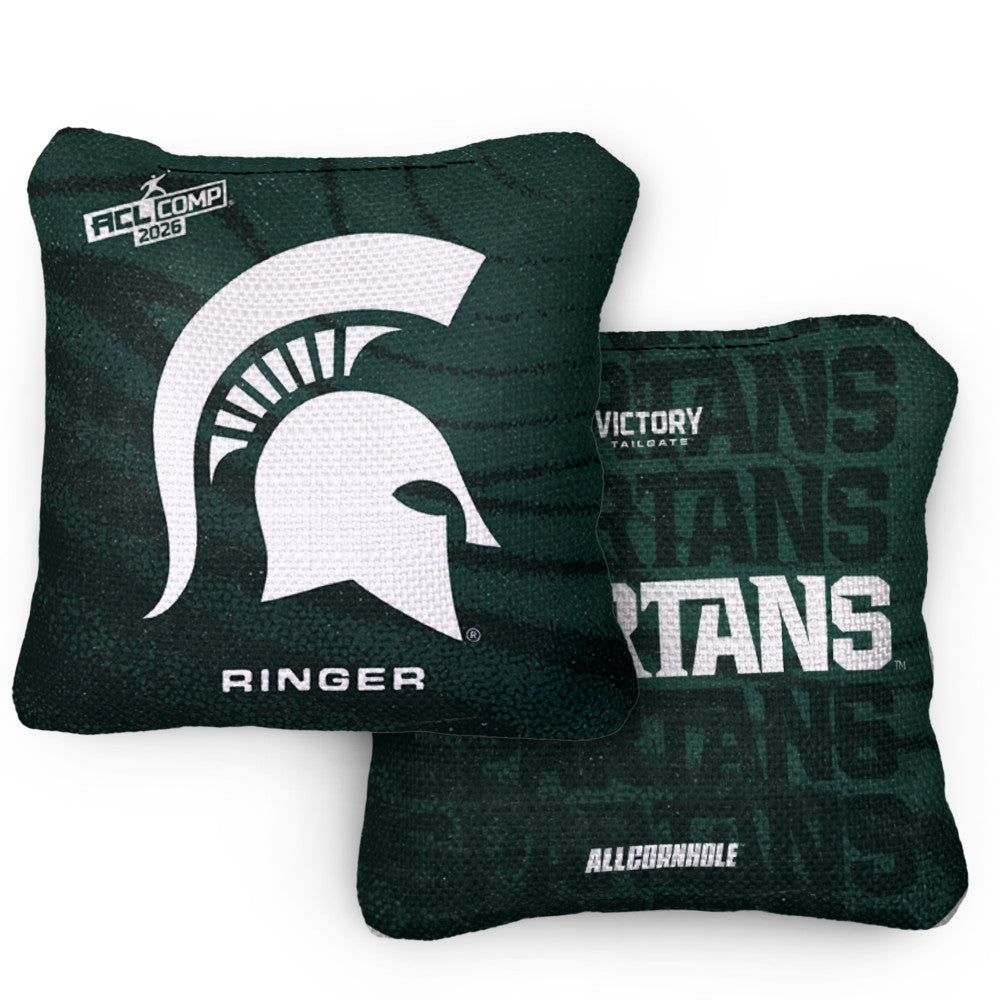 2026 Michigan State Spartans RINGER Green ACL Comp Cornhole Bags – Set of 4 Bags
