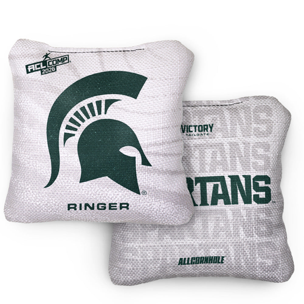 2026 Michigan State Spartans RINGER White ACL Comp Cornhole Bags – Set of 4 Bags