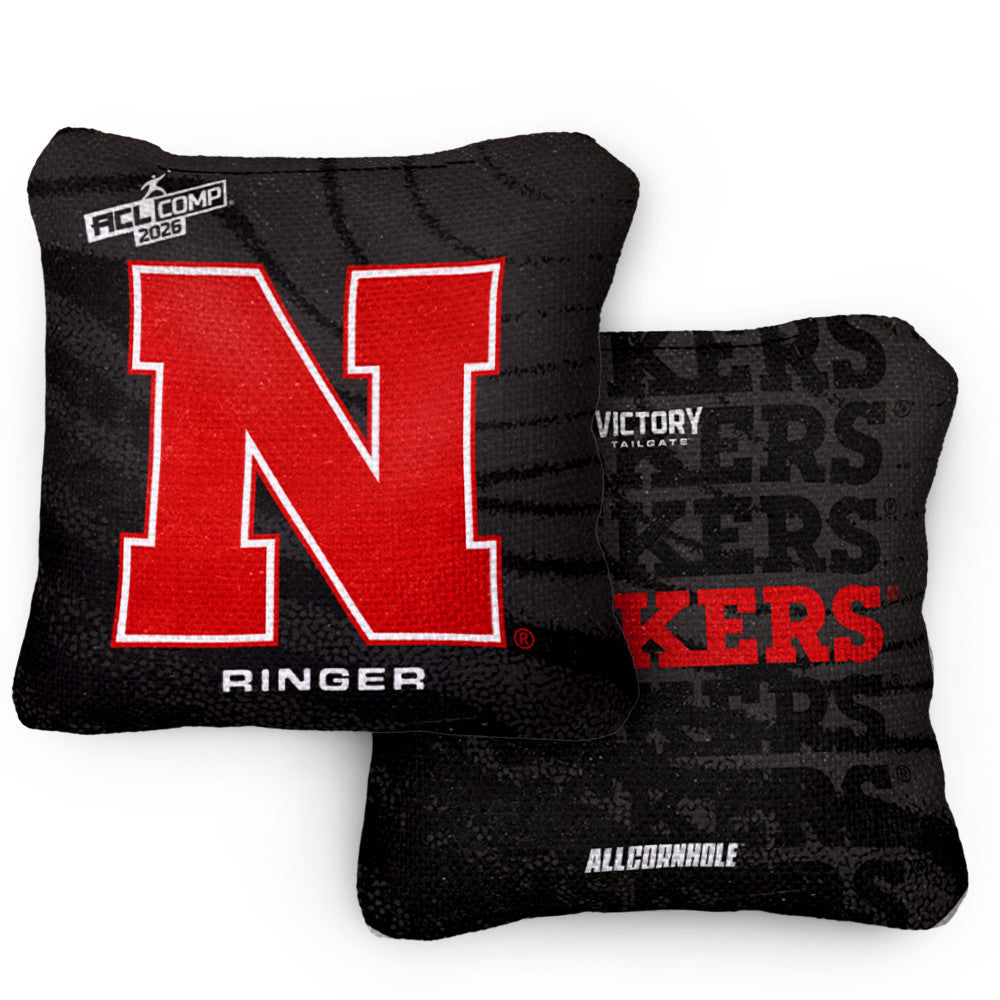 2026 Nebraska Cornhuskers RINGER Rich Black ACL Comp Cornhole Bags – Set of 4 Bags