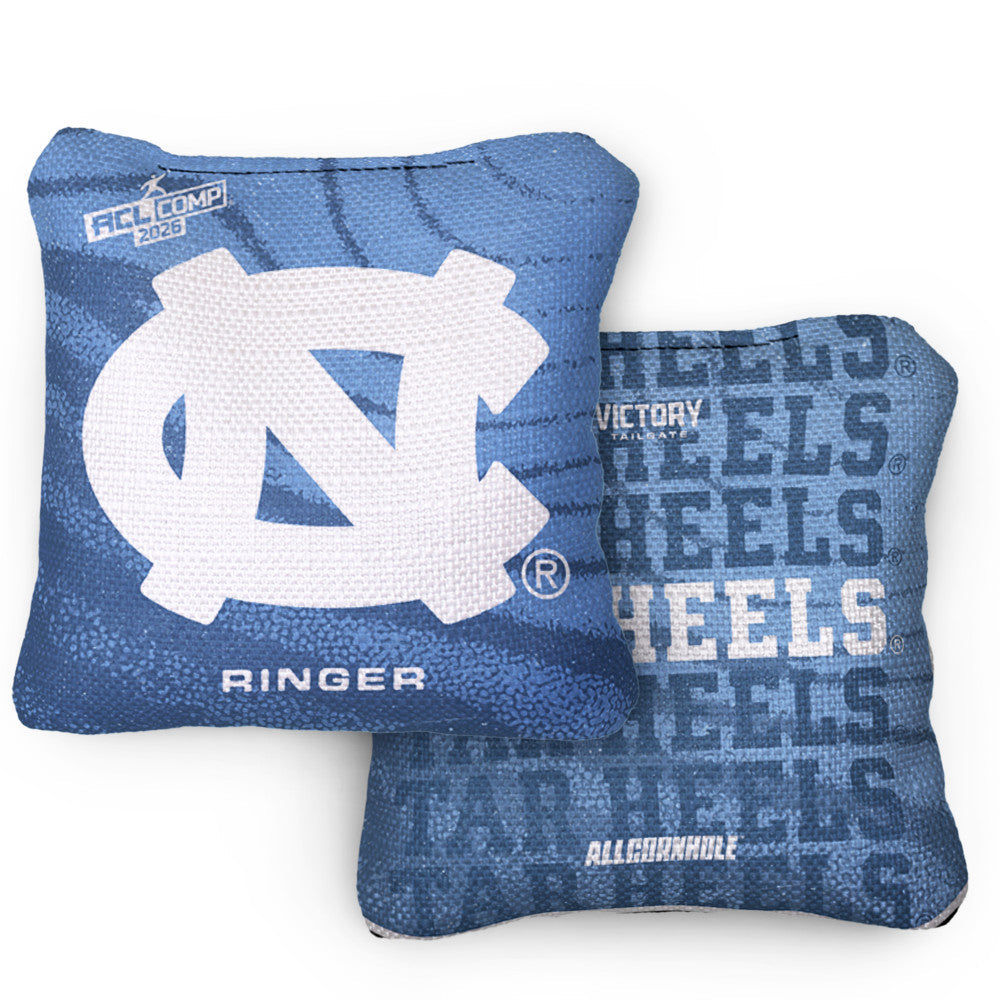 2026 North Carolina Tar Heels RINGER™️Blue ACL Comp Cornhole Bags – Set of 4 Bags