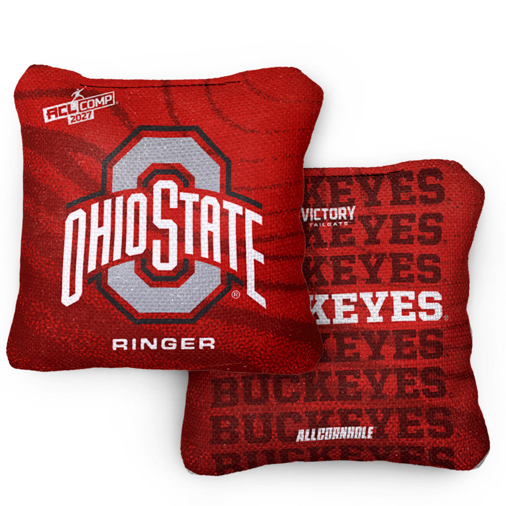 2027 Ohio State Buckeyes RINGER Scarlet ACL Comp Cornhole Bags – Set of 4 Bags