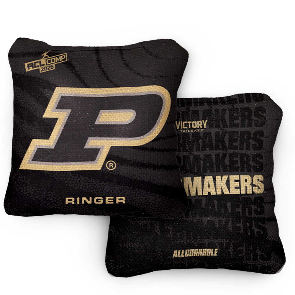 2026 Purdue Boilermakers RINGER™️Black ACL Comp Cornhole Bags – Set of 4 Bags