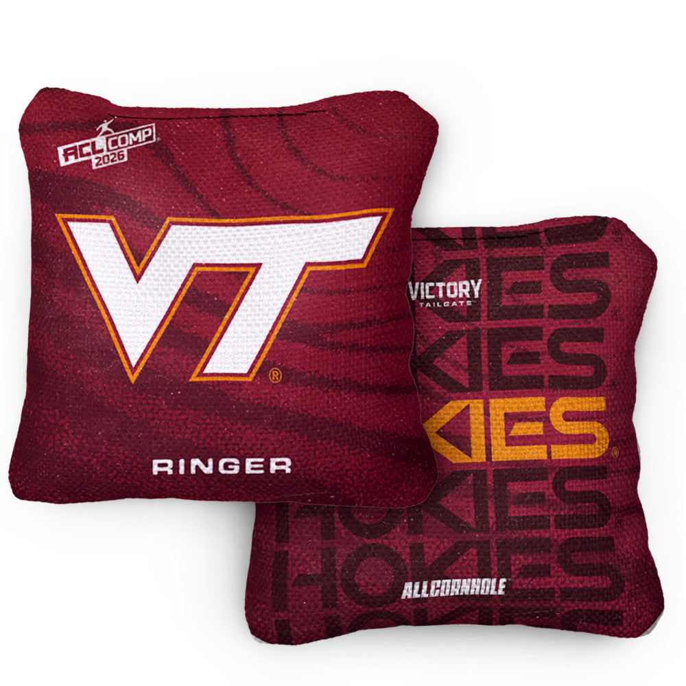 2026 Virginia Tech Hokies RINGER™️Maroon ACL Comp Cornhole Bags – Set of 4 Bags