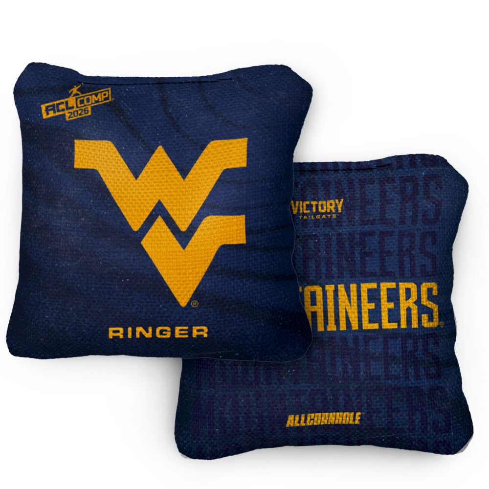 2026 West Virginia Mountaineers RINGER™️Blue ACL Comp Cornhole Bags – Set of 4 Bags
