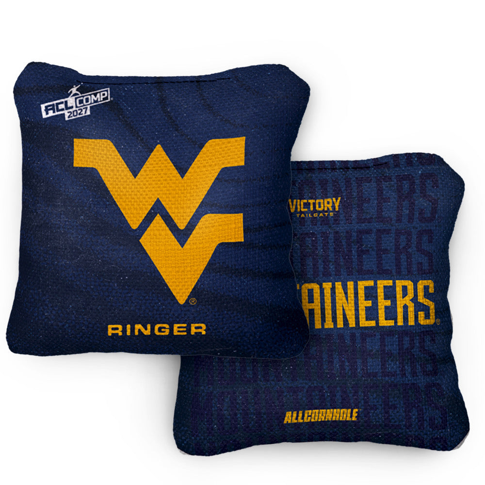 2027 West Virginia Mountaineers RINGER Blue ACL Comp Cornhole Bags – Set of 4 Bags