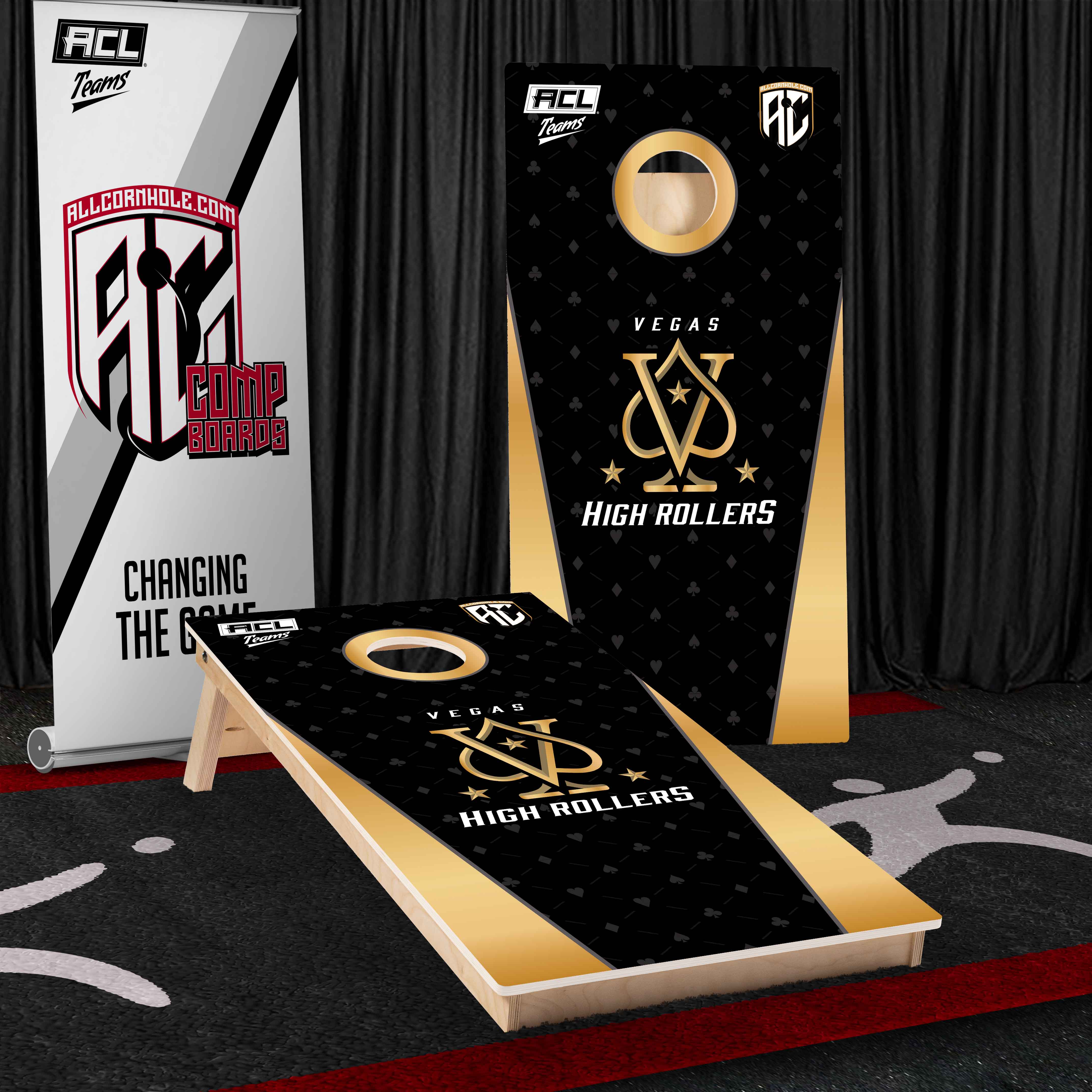 ACL Teams Competitive Cornhole Board - Vegas High Rollers