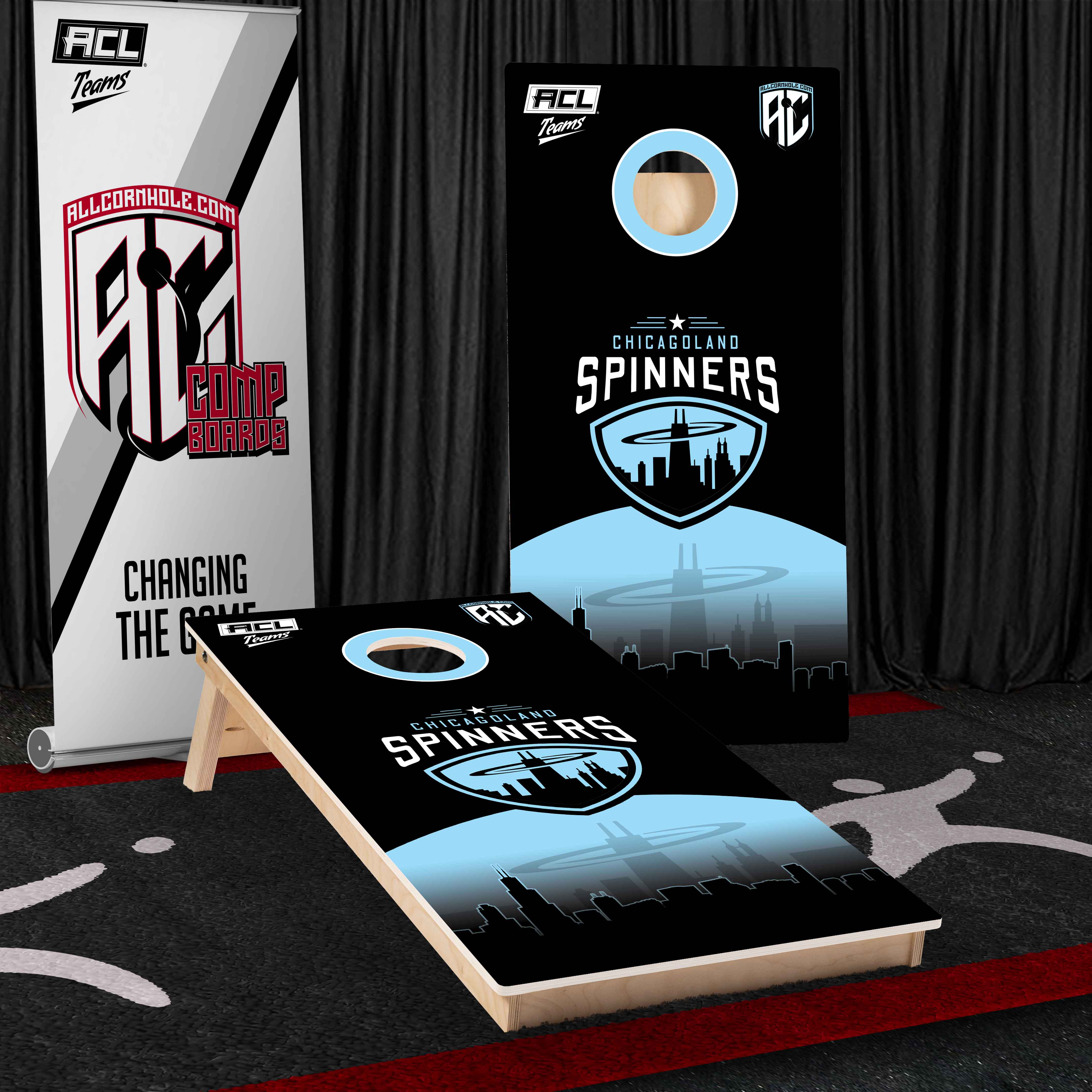 ACL Teams Competitive Cornhole Board - Chicagoland Spinners