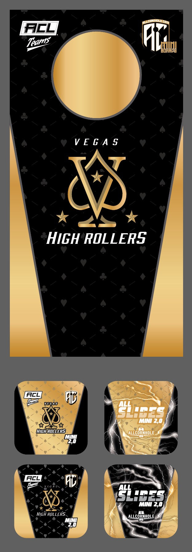 ACL Teams mini Cornhole Board Set - Vegas High Rollers