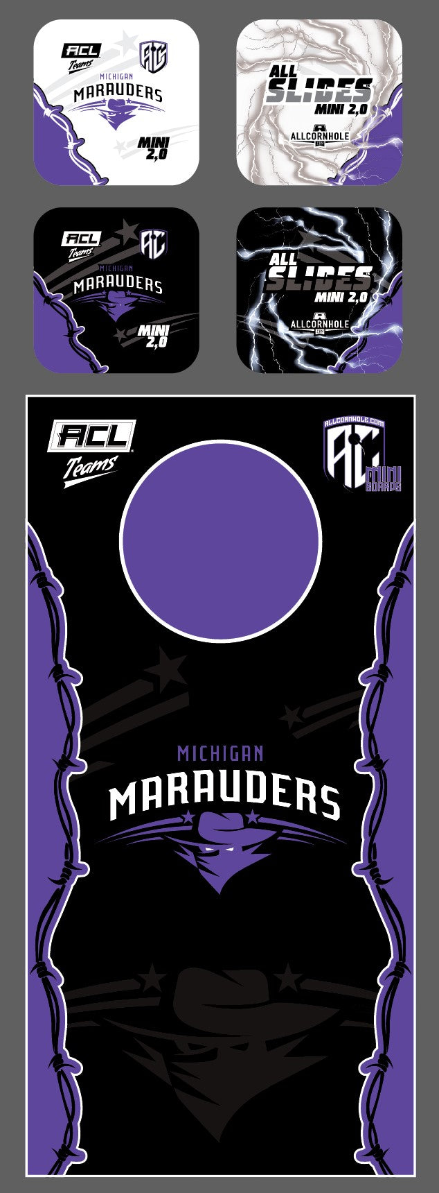 ACL Teams mini Cornhole Board Set - Michigan Marauders